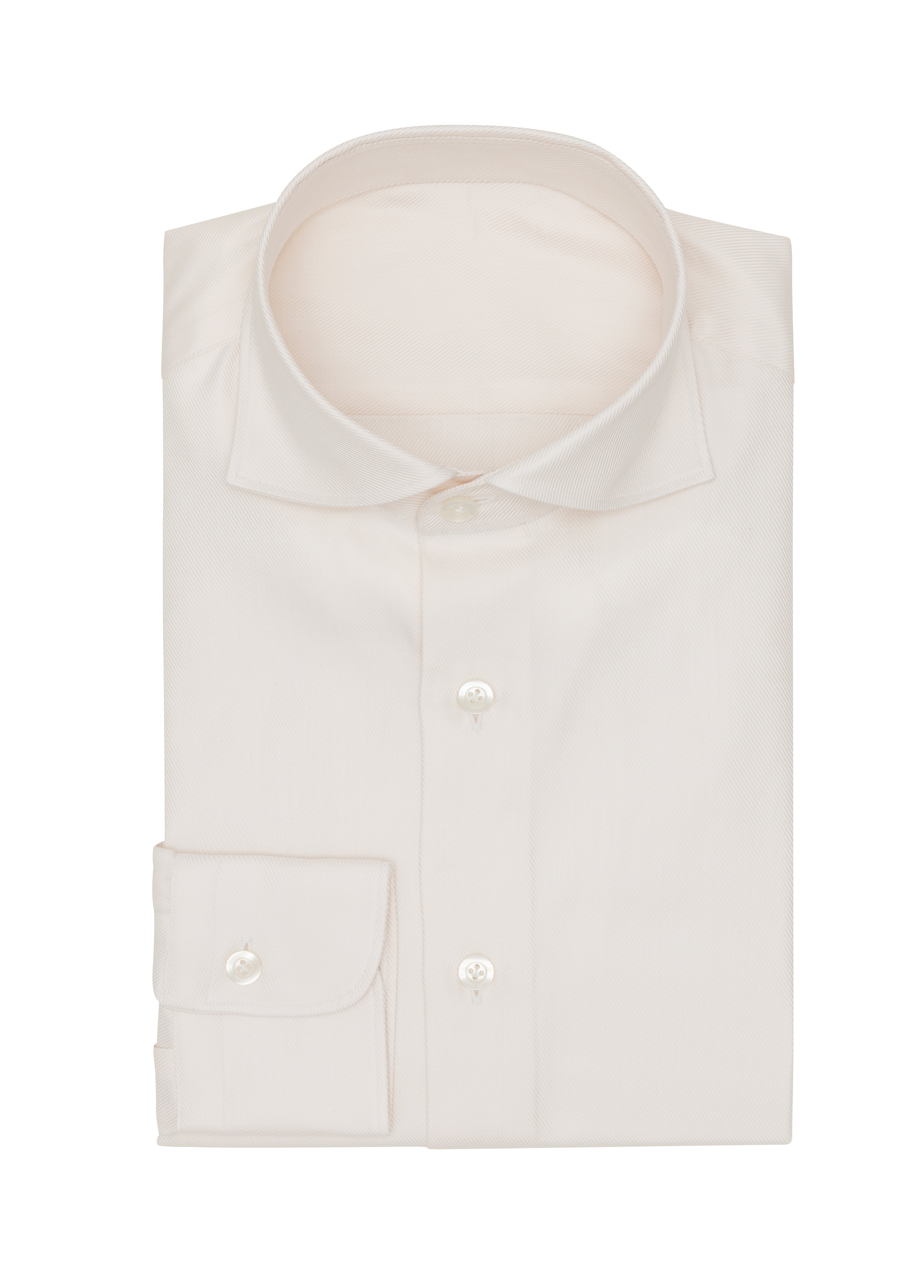 Ivory Cotton Twill Dobby Shirt