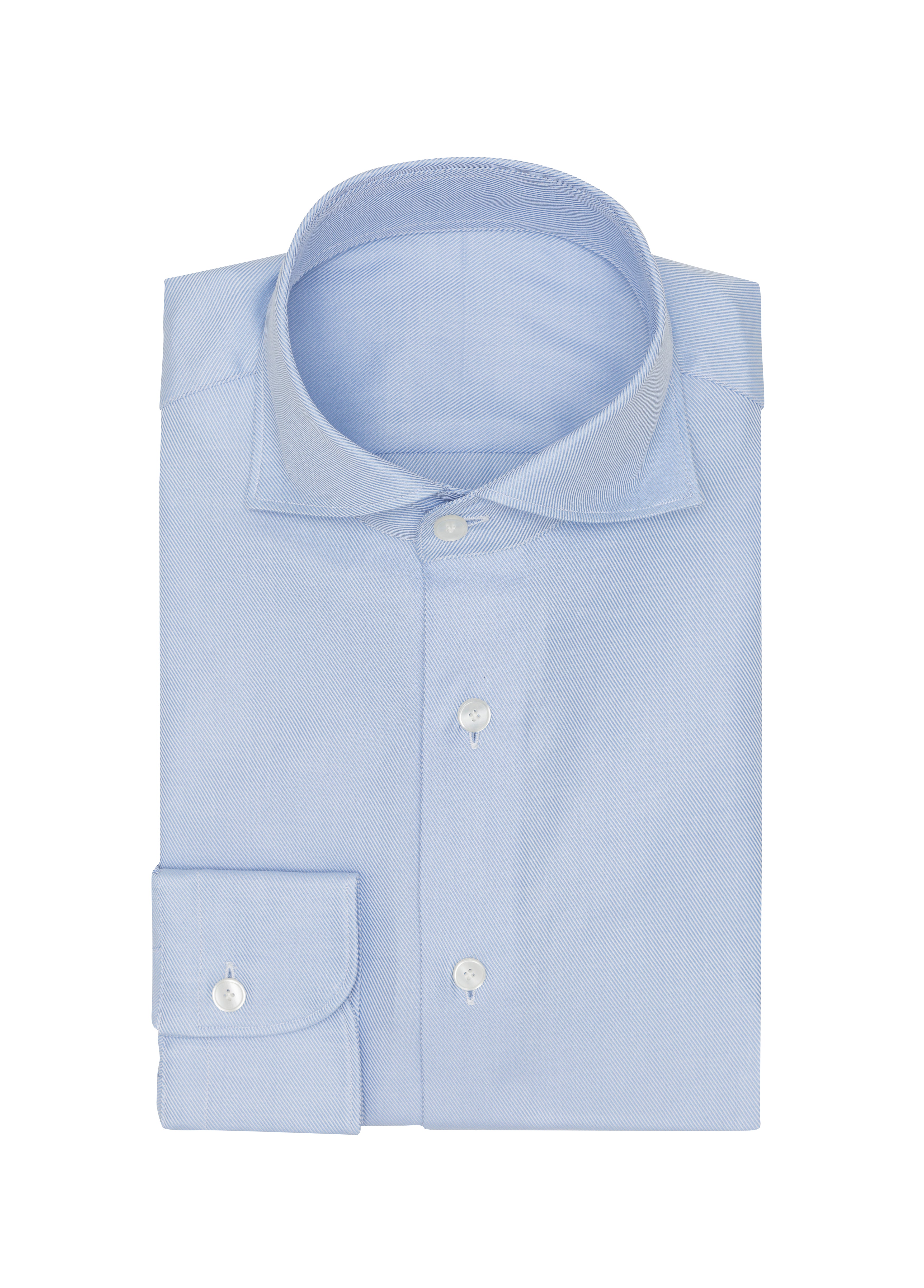 Light Blue Cotton Twill Dobby Shirt