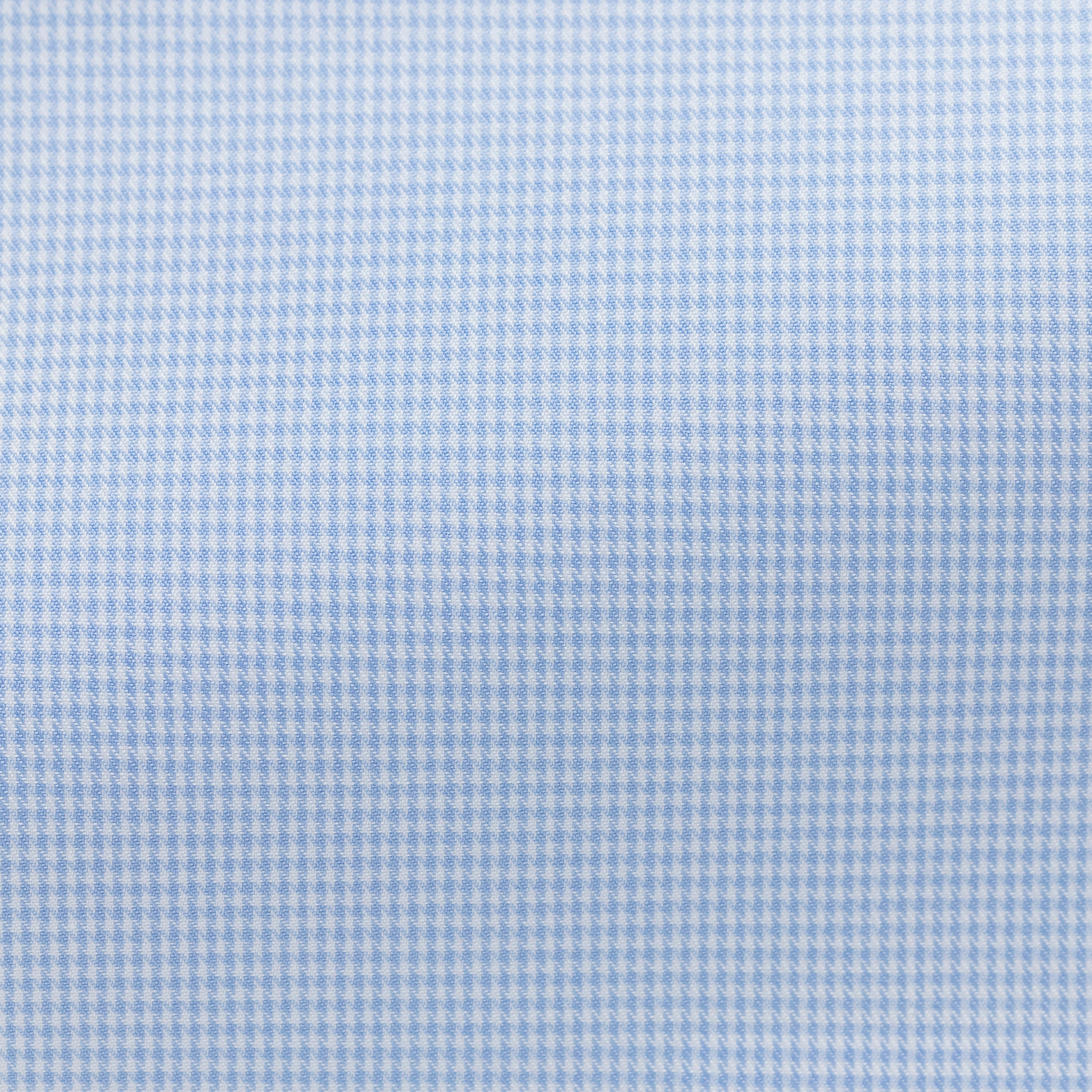 Light Blue Soft Cotton MicroHoundstooth Twill Shirt