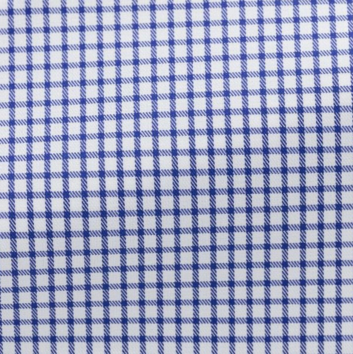 White Cotton Twill W/ Dark Blue Check Shirt