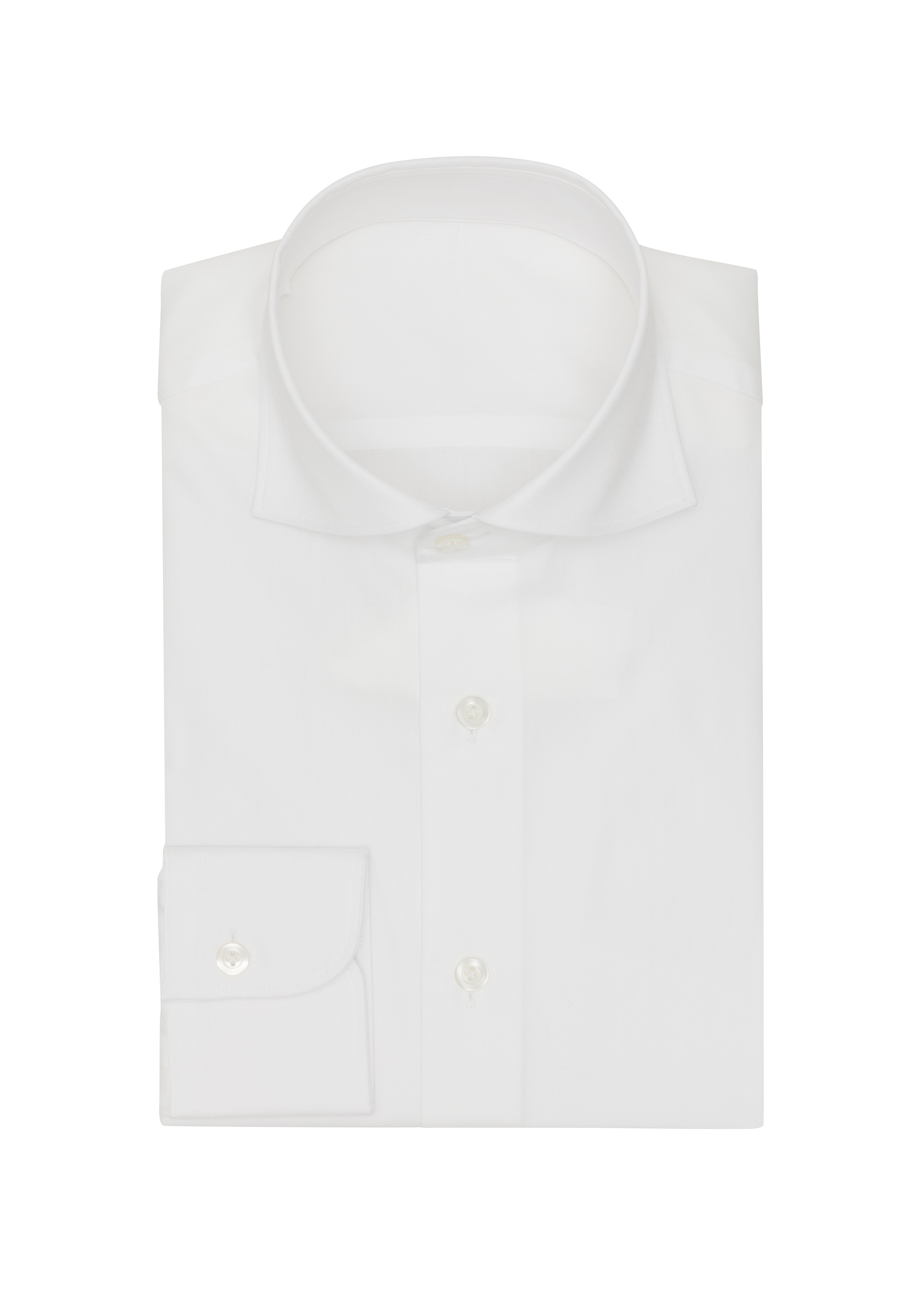 White Compact Cotton Pinpoint Shirt