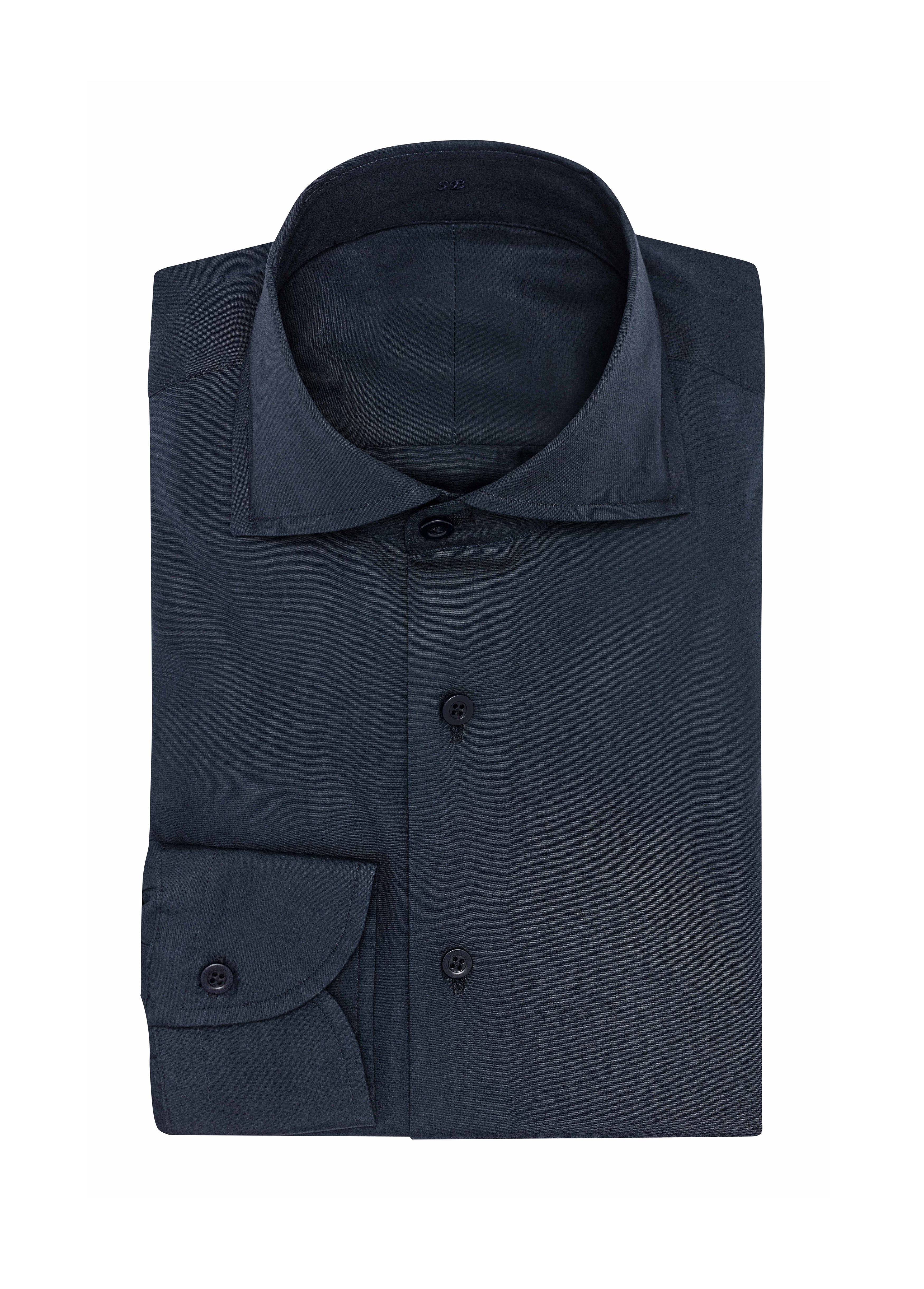 Midnight Blue Compact Cotton Poplin Shirt