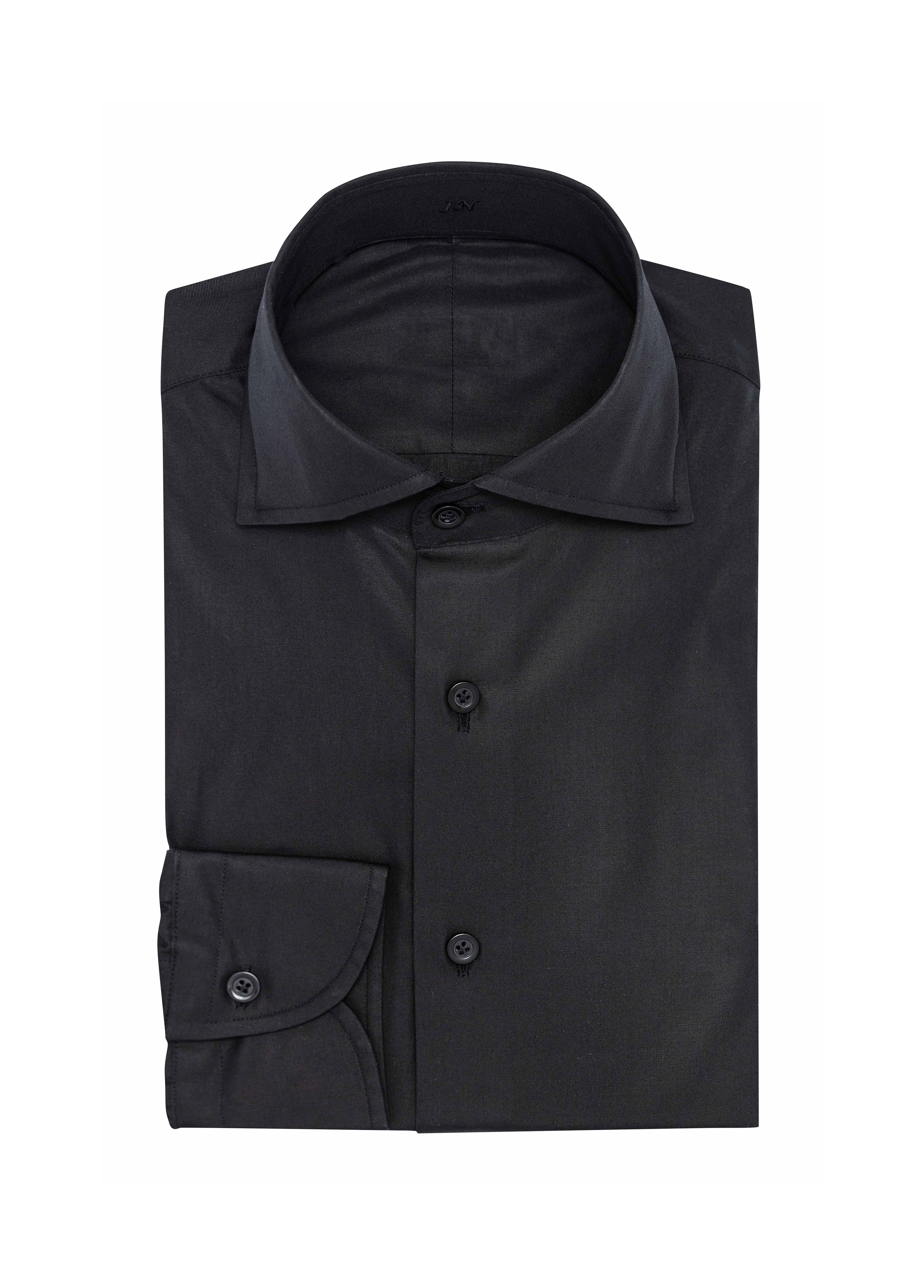 Black Compact Cotton Poplin Shirt