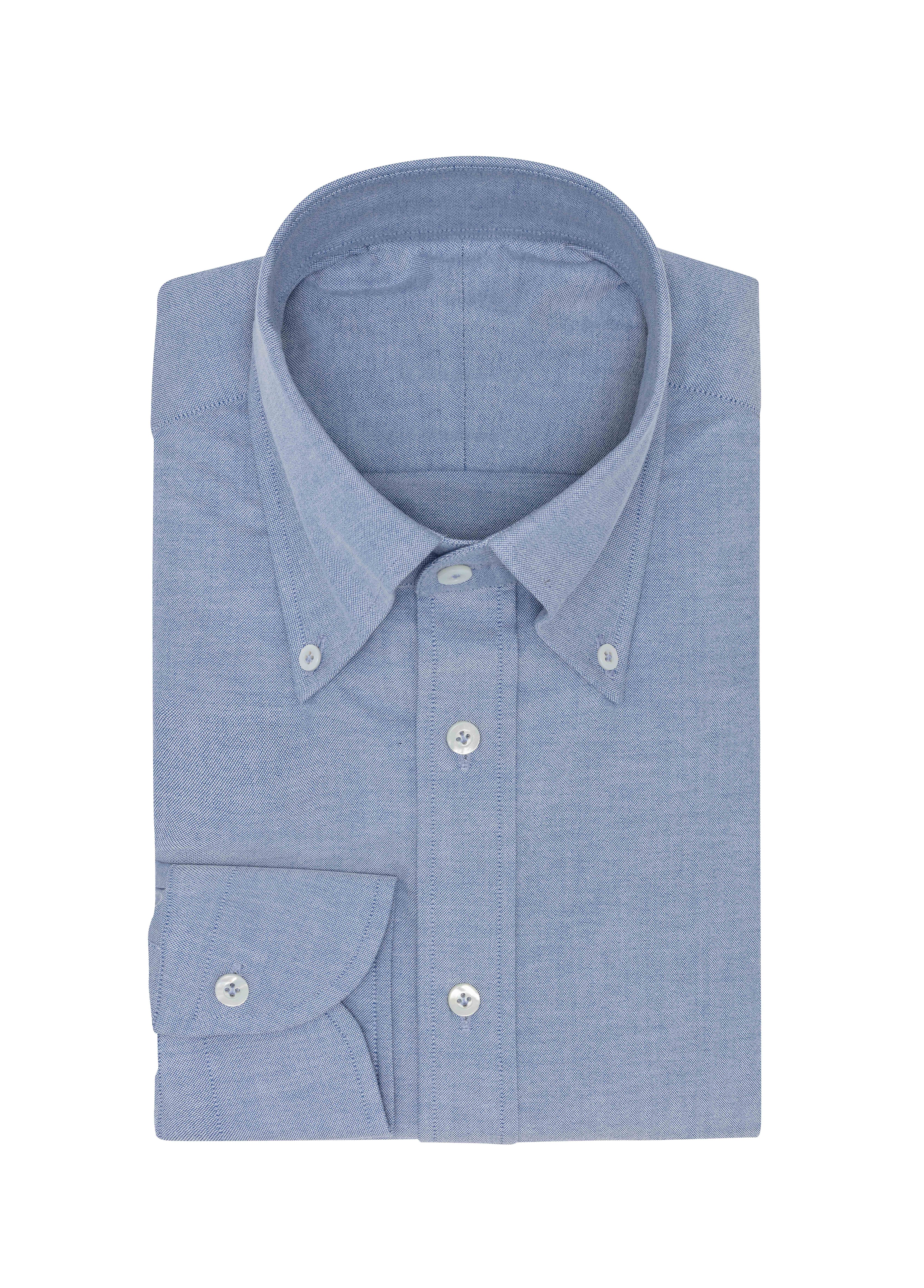 Blue Stretch Cotton Oxford Shirt