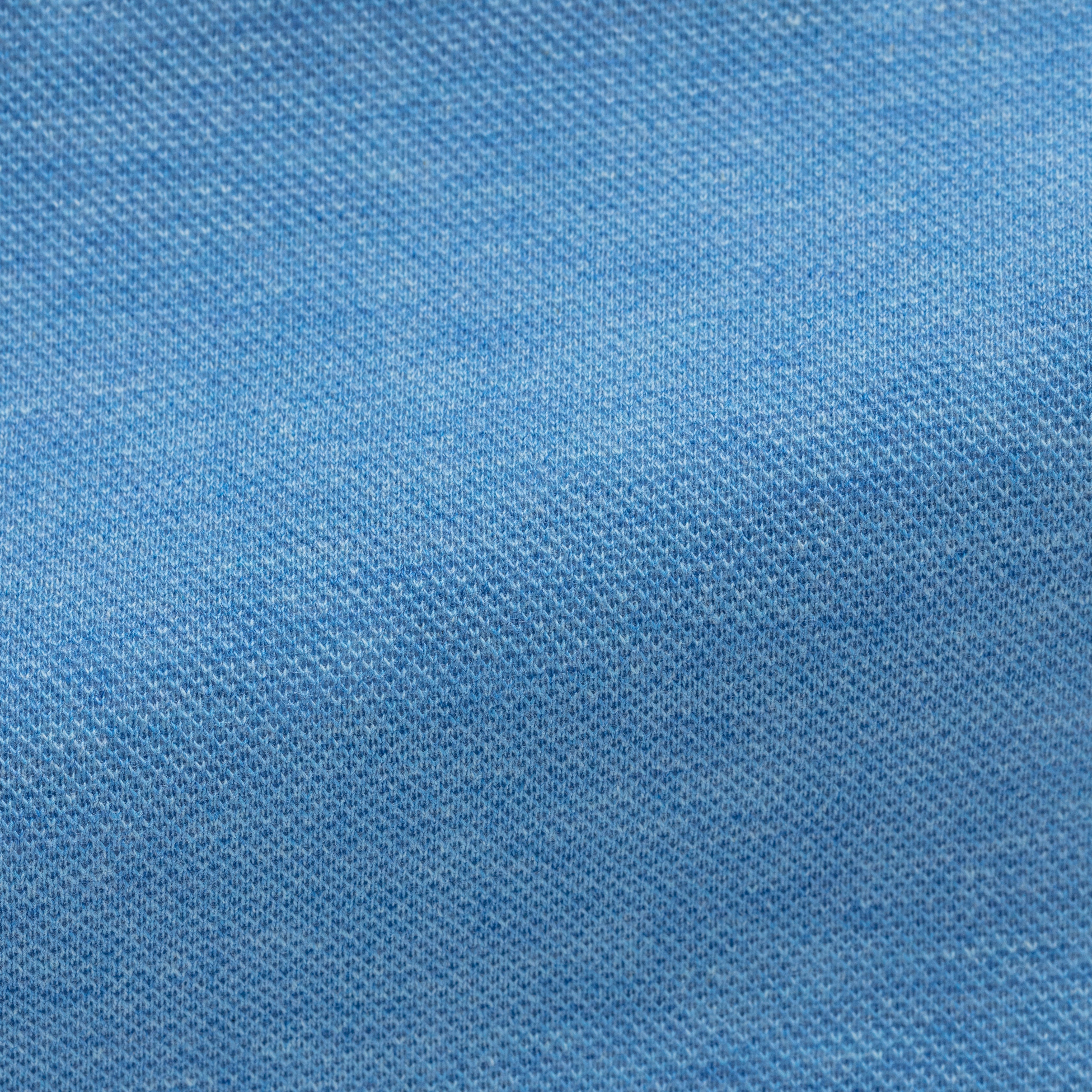 Light Blue Mélange Cotton Piqué Knit Shirt