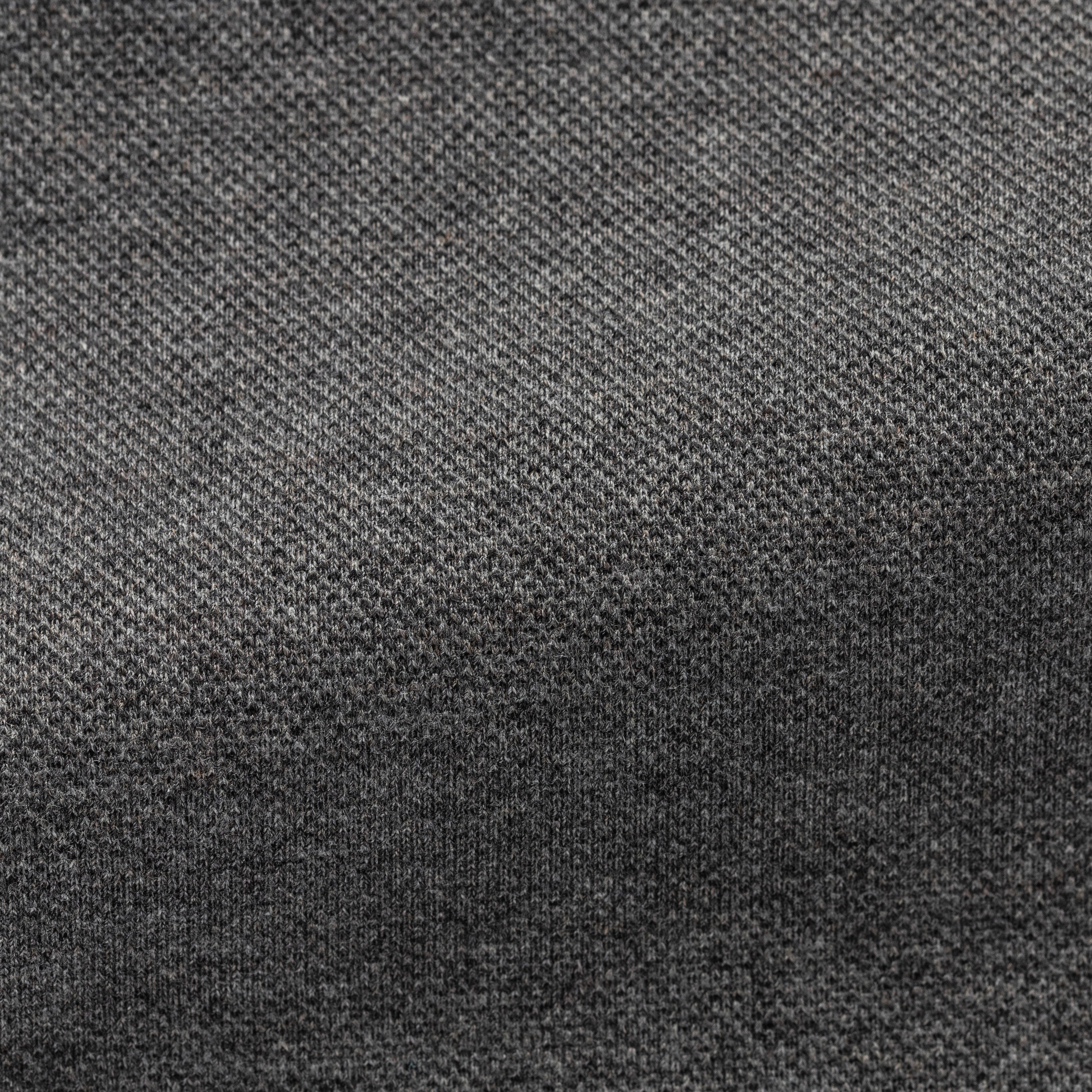 Mid Grey Mélange Cotton Piqué Knit Shirt