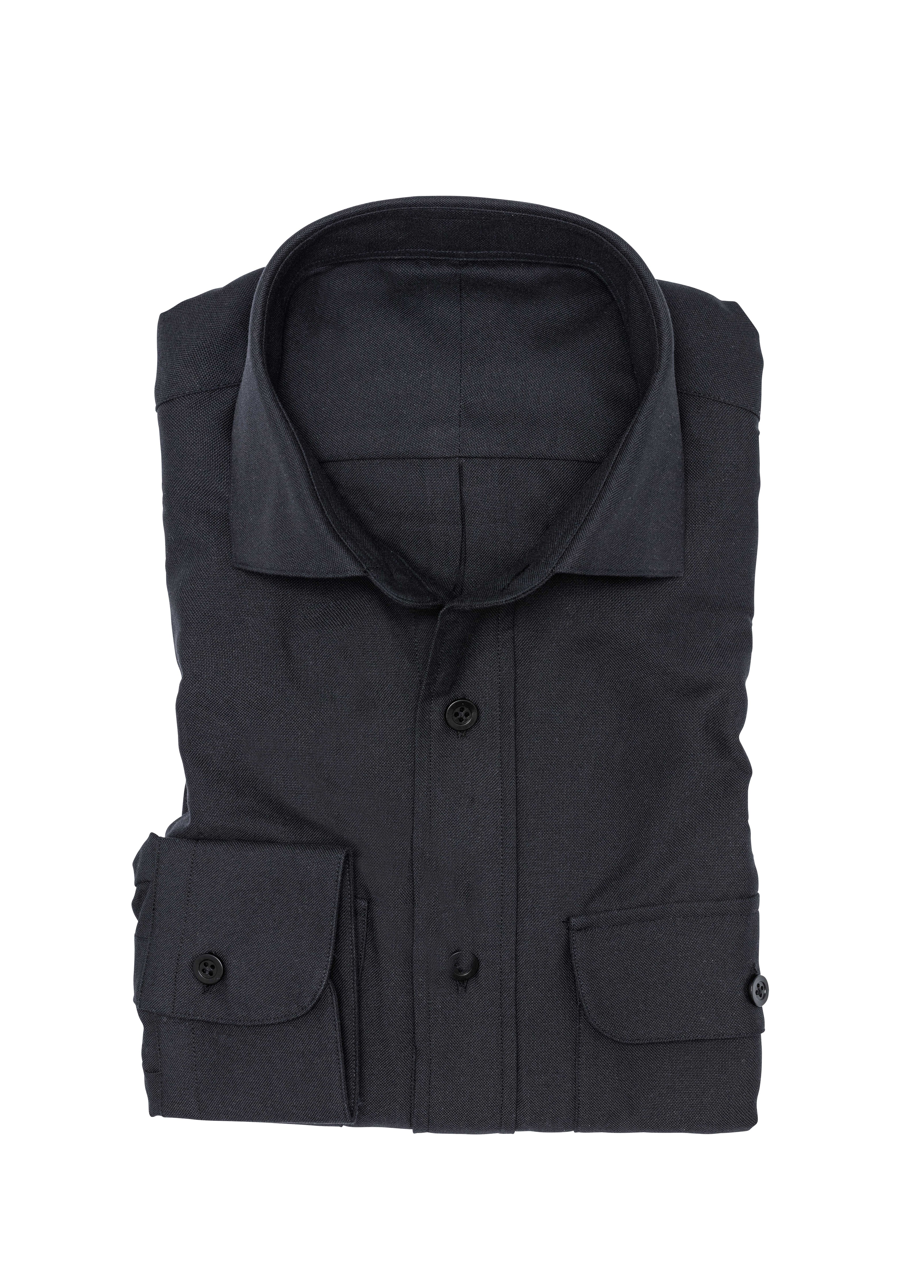 Black Cotton Oxford Shirt