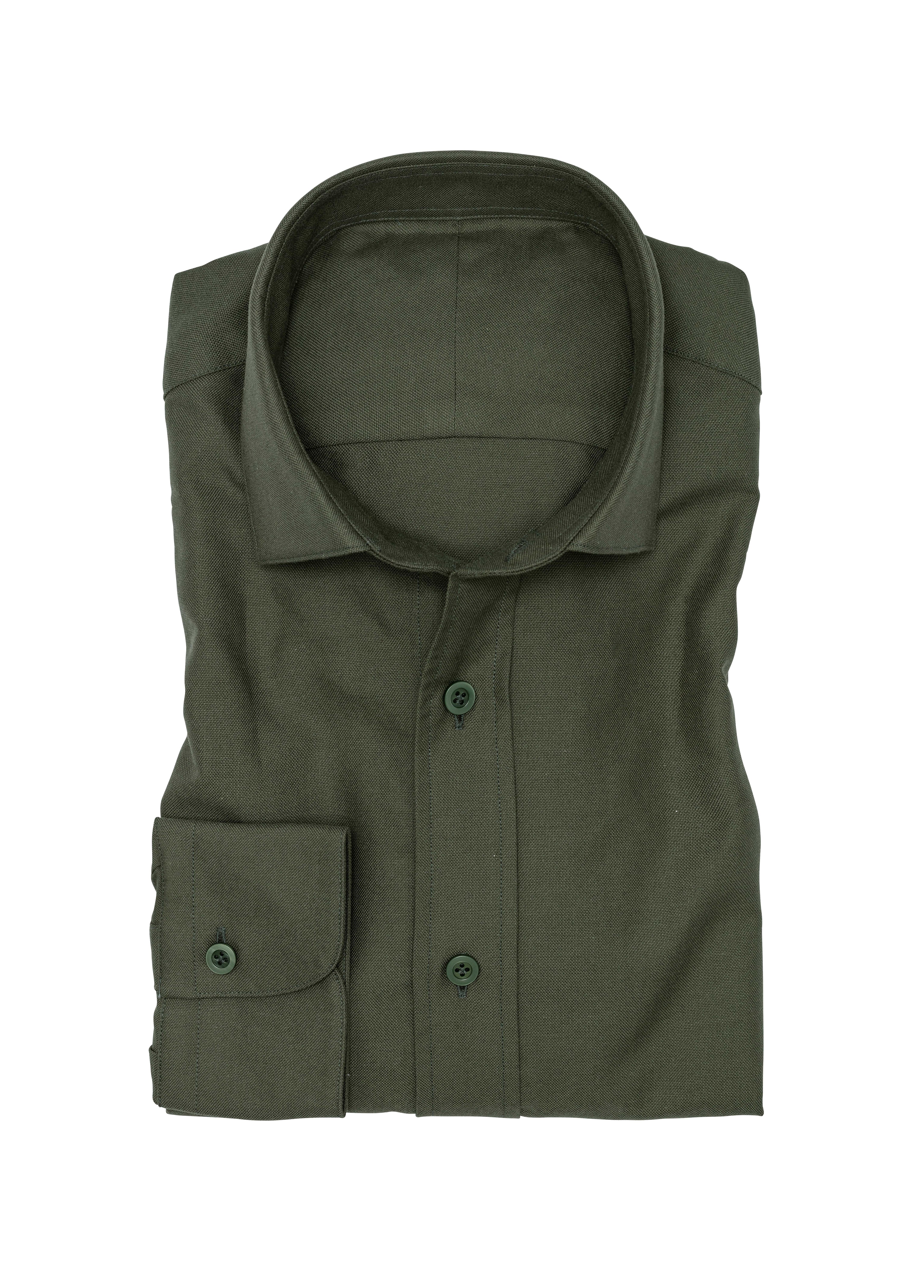 Dark Olive Cotton Oxford Shirt