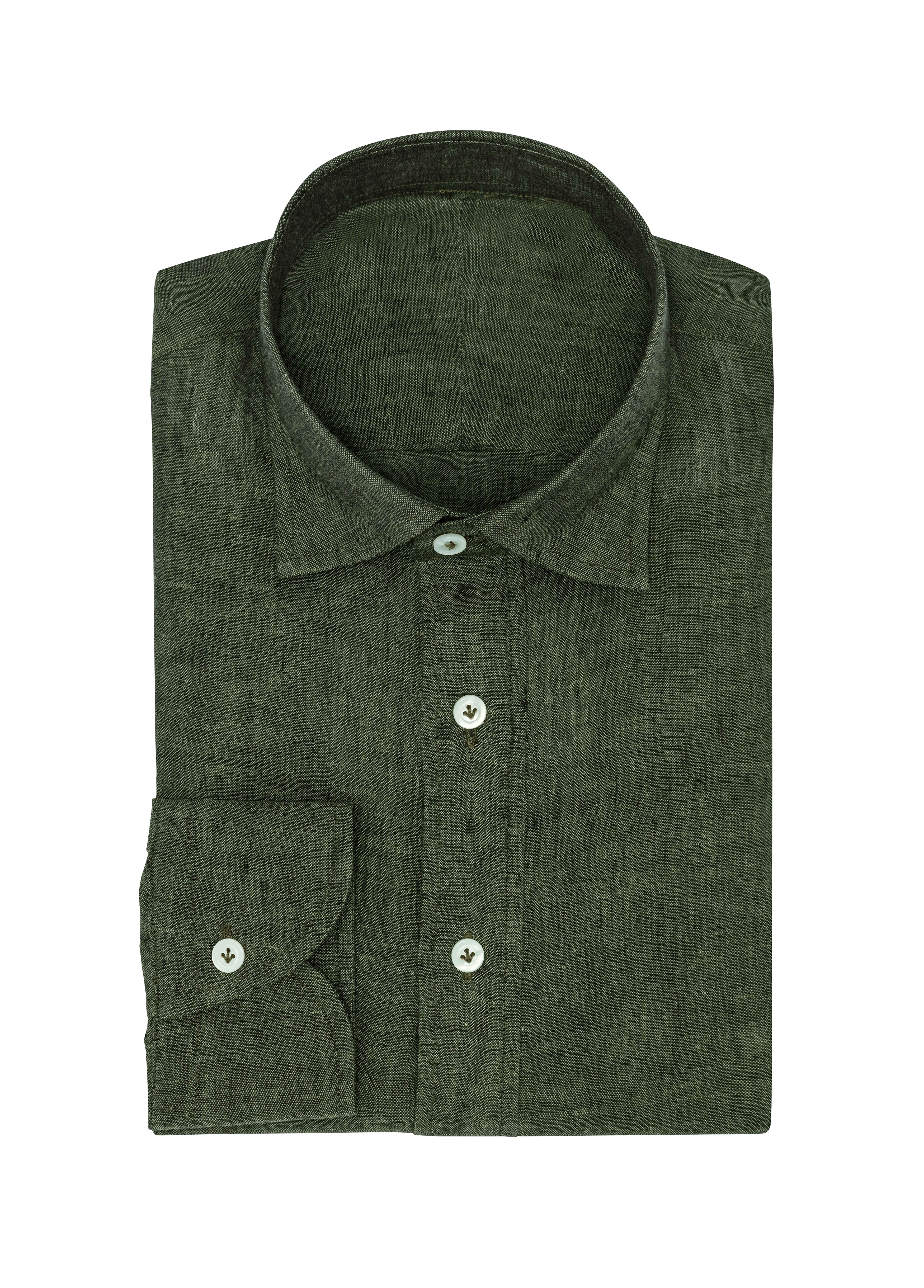 Dark Olive Linen Shirt