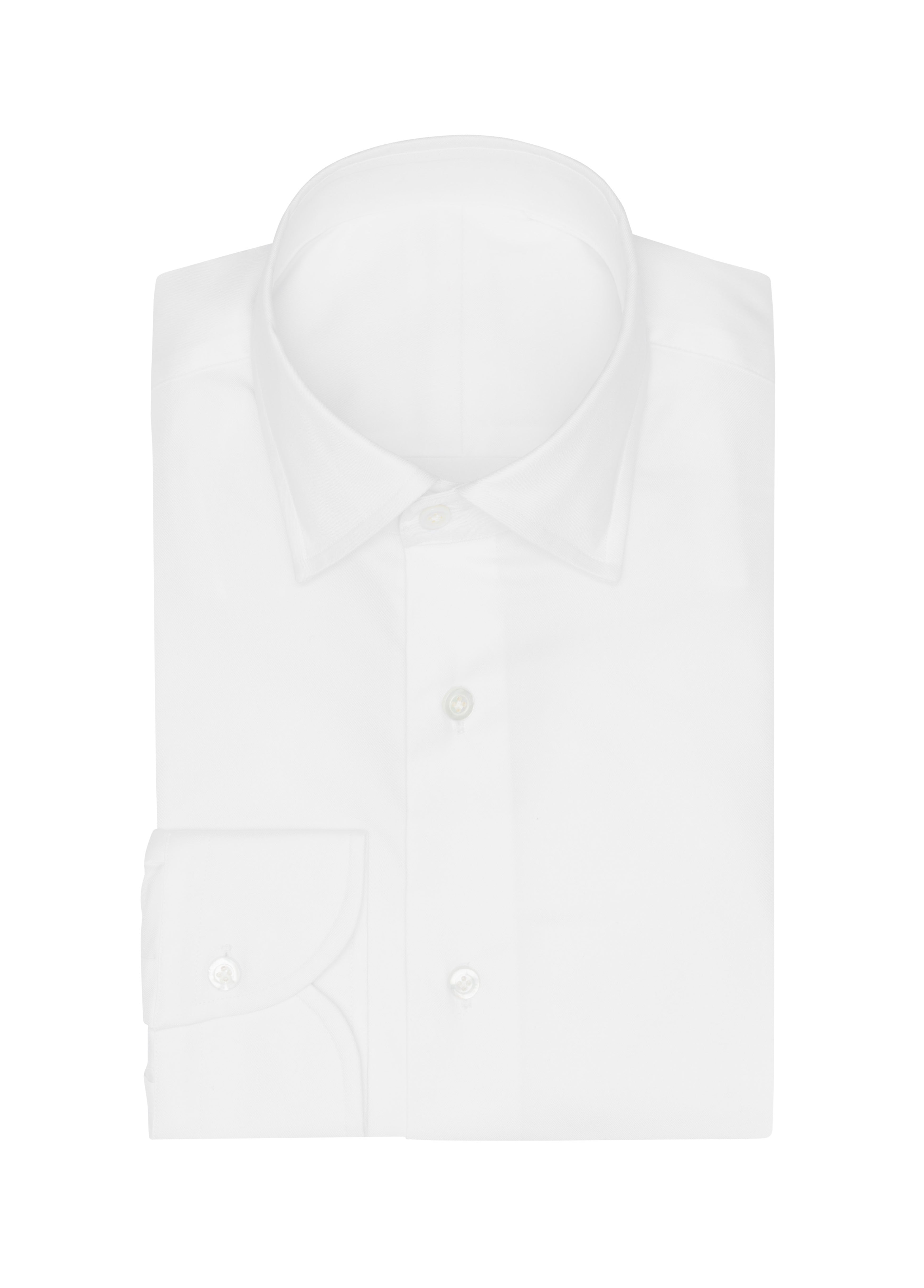 White Cotton Fine Twill Shirt