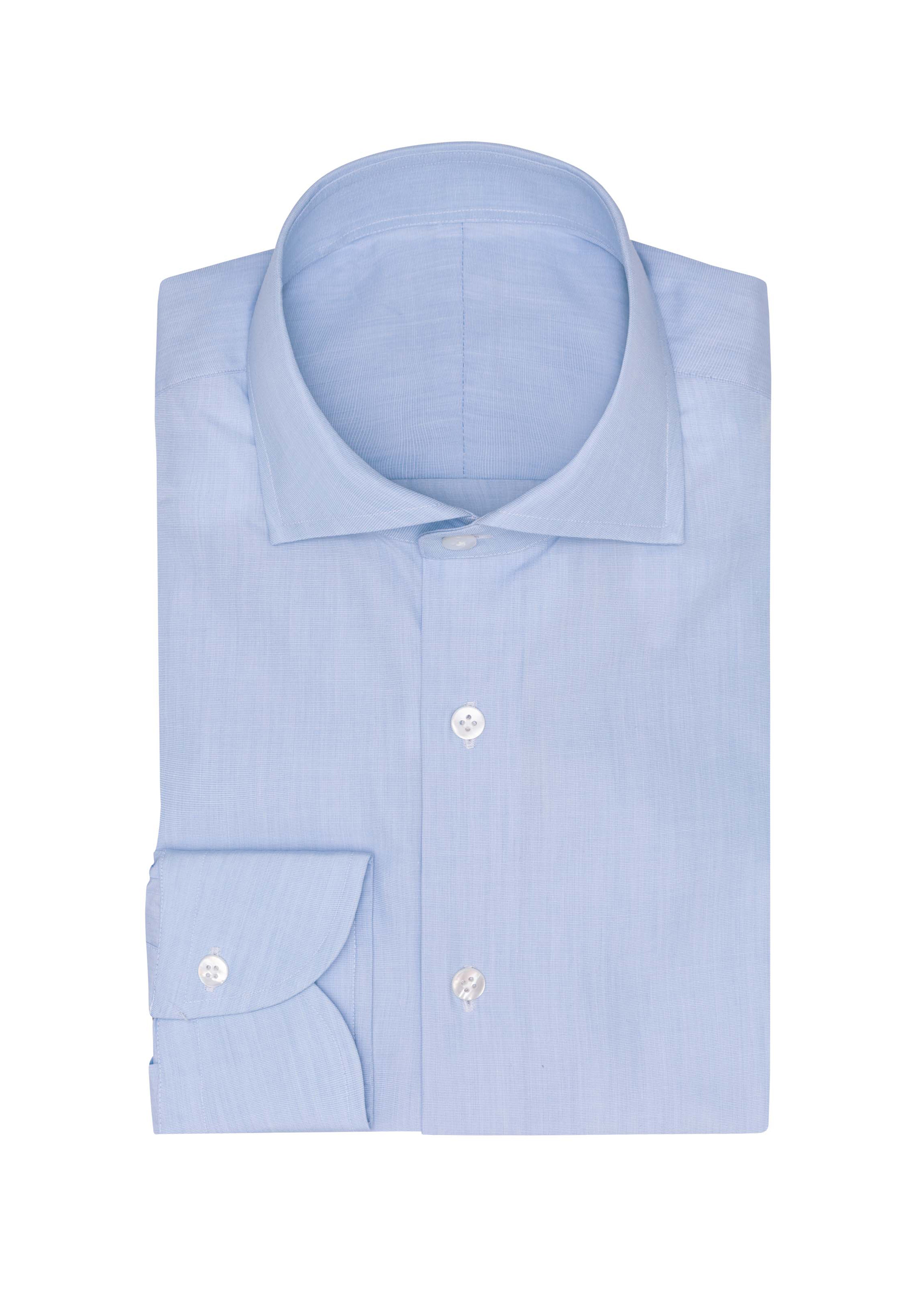 Soft Blue Cotton Poplin Shirt