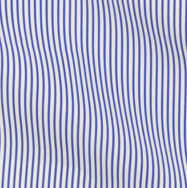 White Cotton Poplin W/ Blue Candy Stripe Shirt