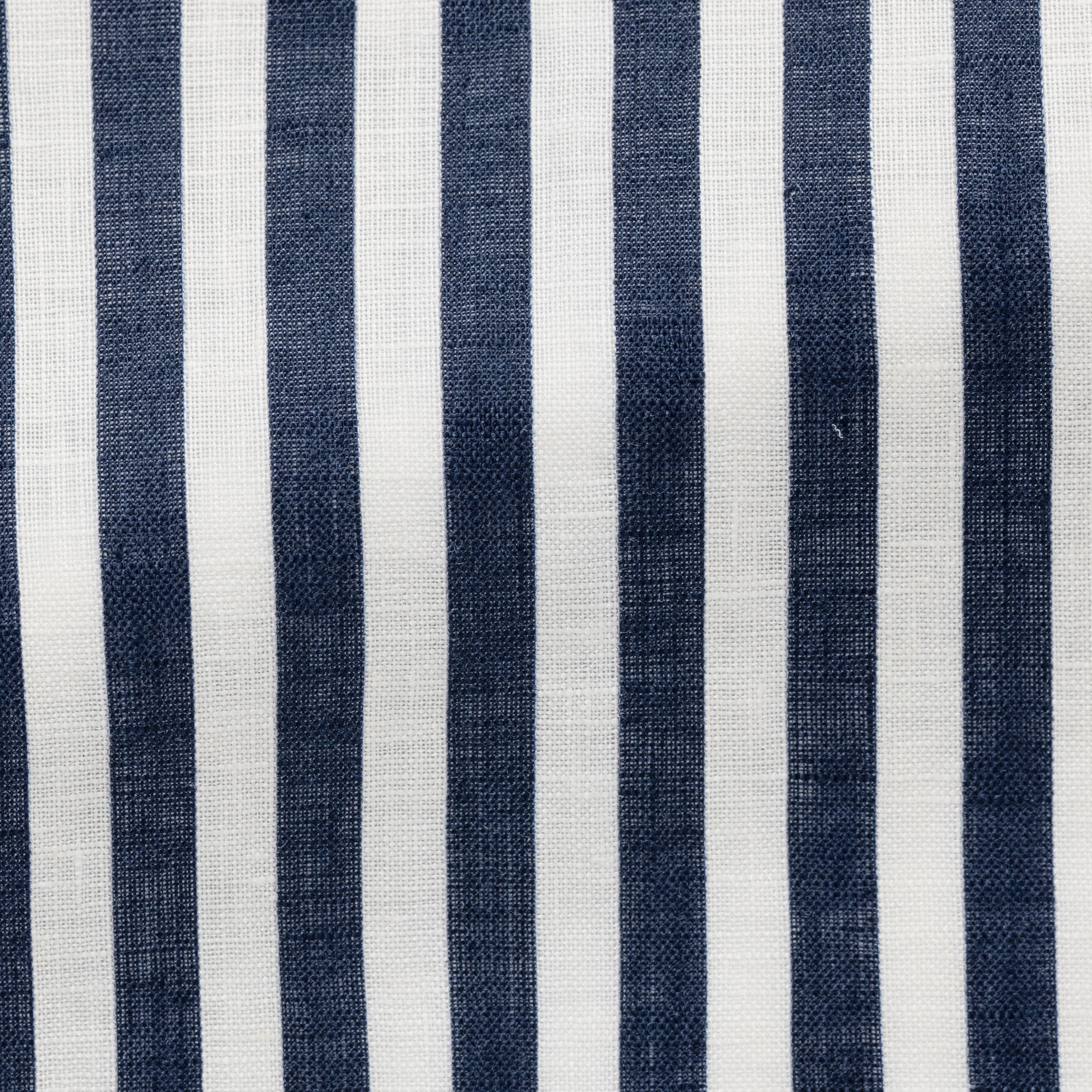 White Linen W/ Blue Bold Stripe Shirt