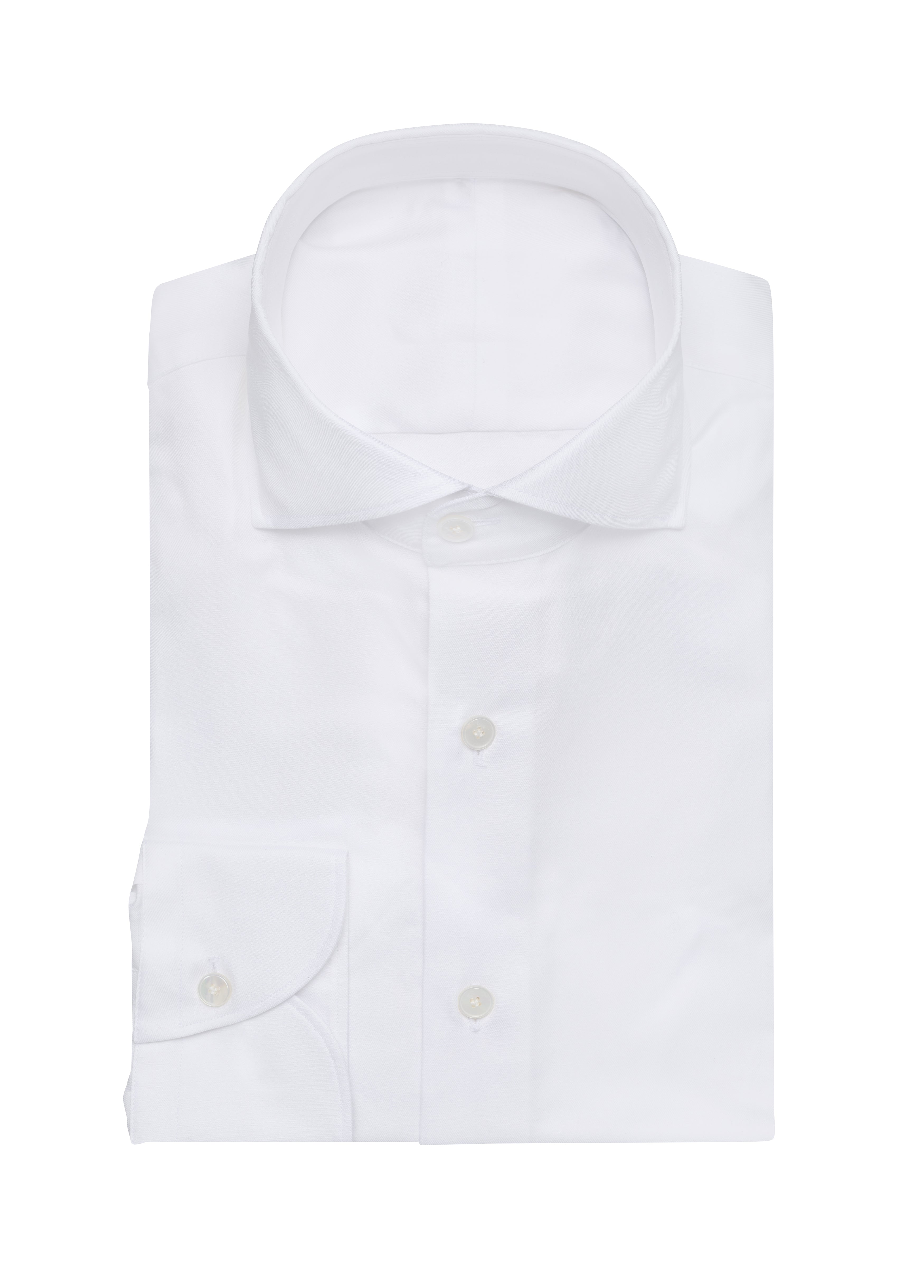 White Natural Stretch Cotton Twill Shirt