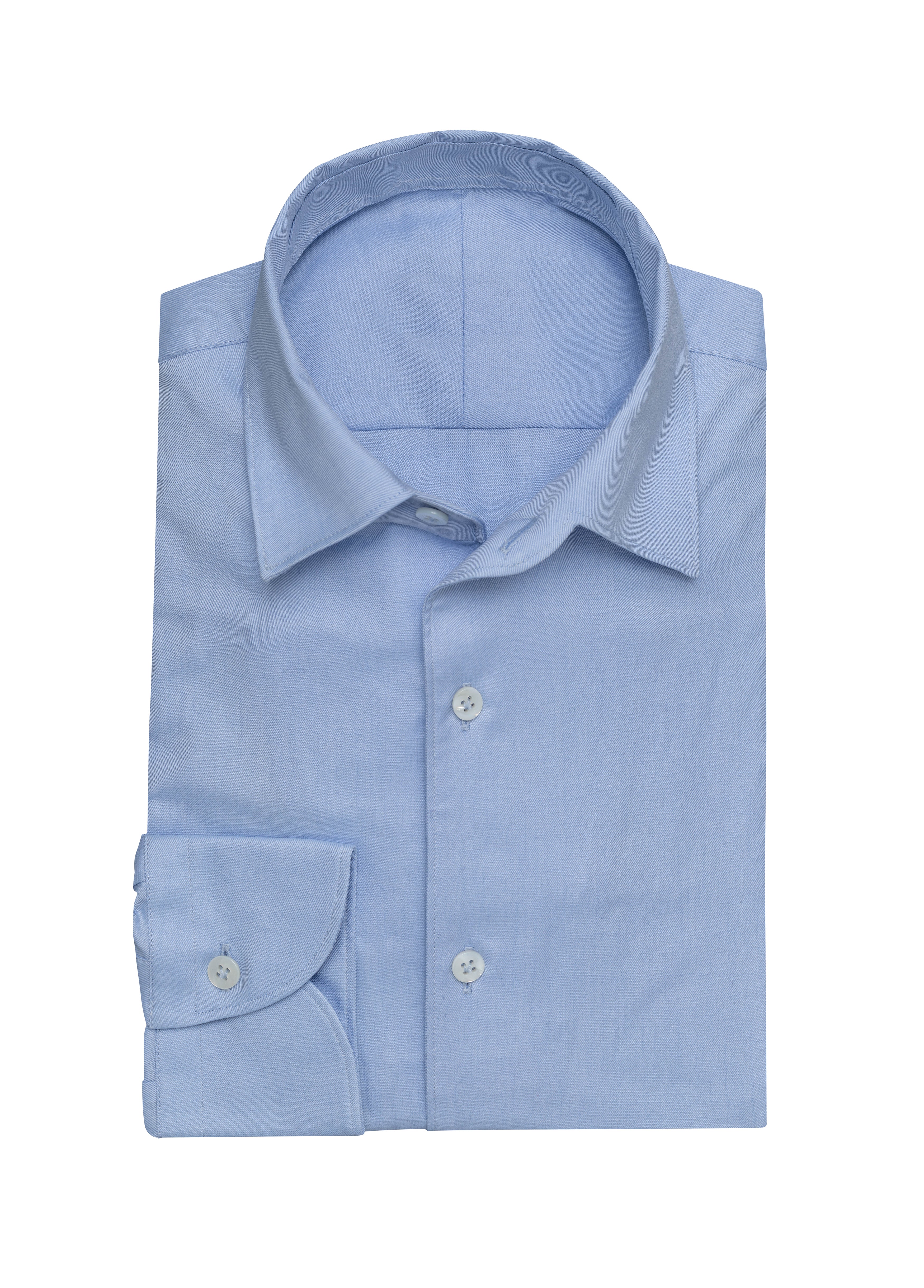 Light Blue Natural Stretch Cotton Twill Shirt