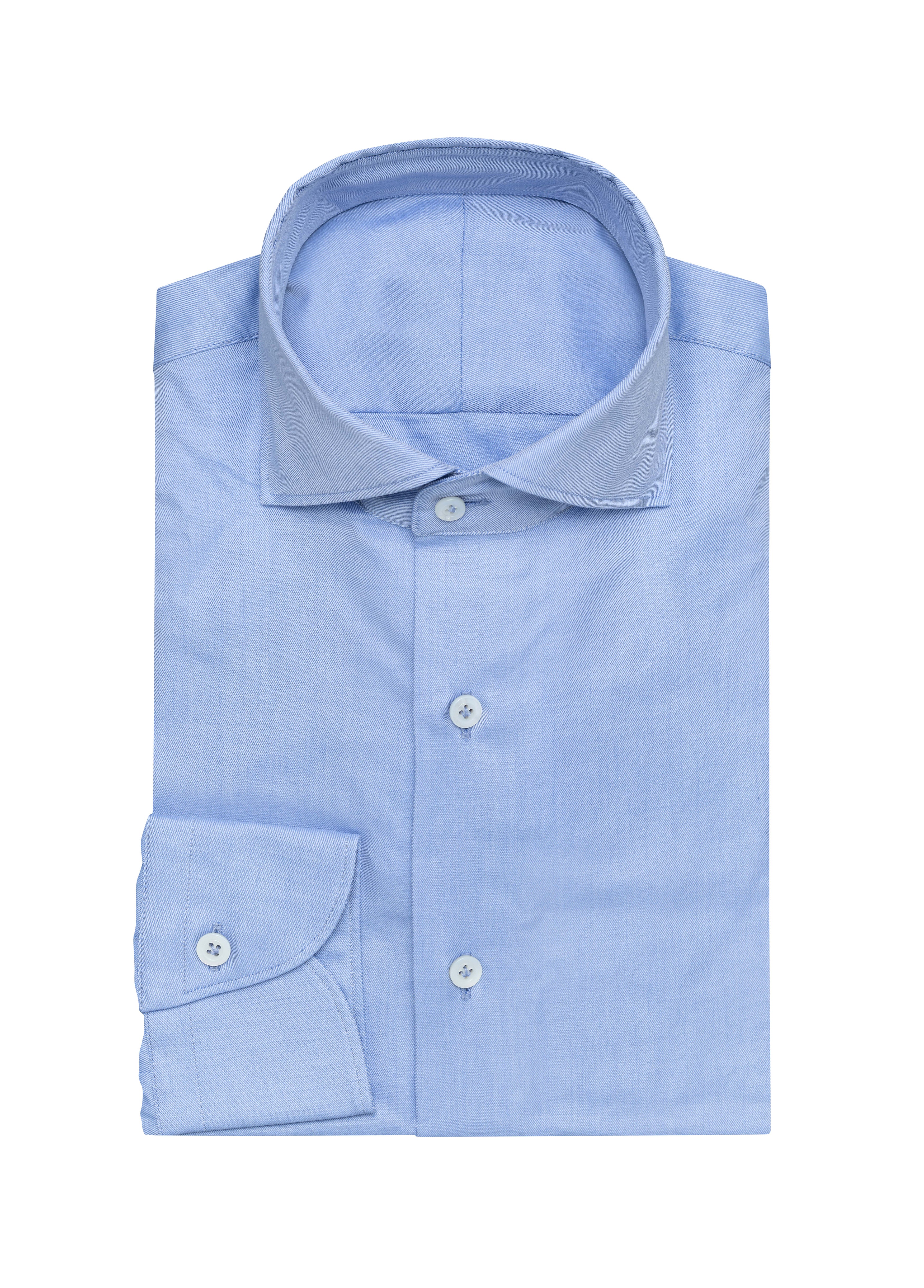 Cornflower Blue Natural Stretch Cotton Twill Shirt
