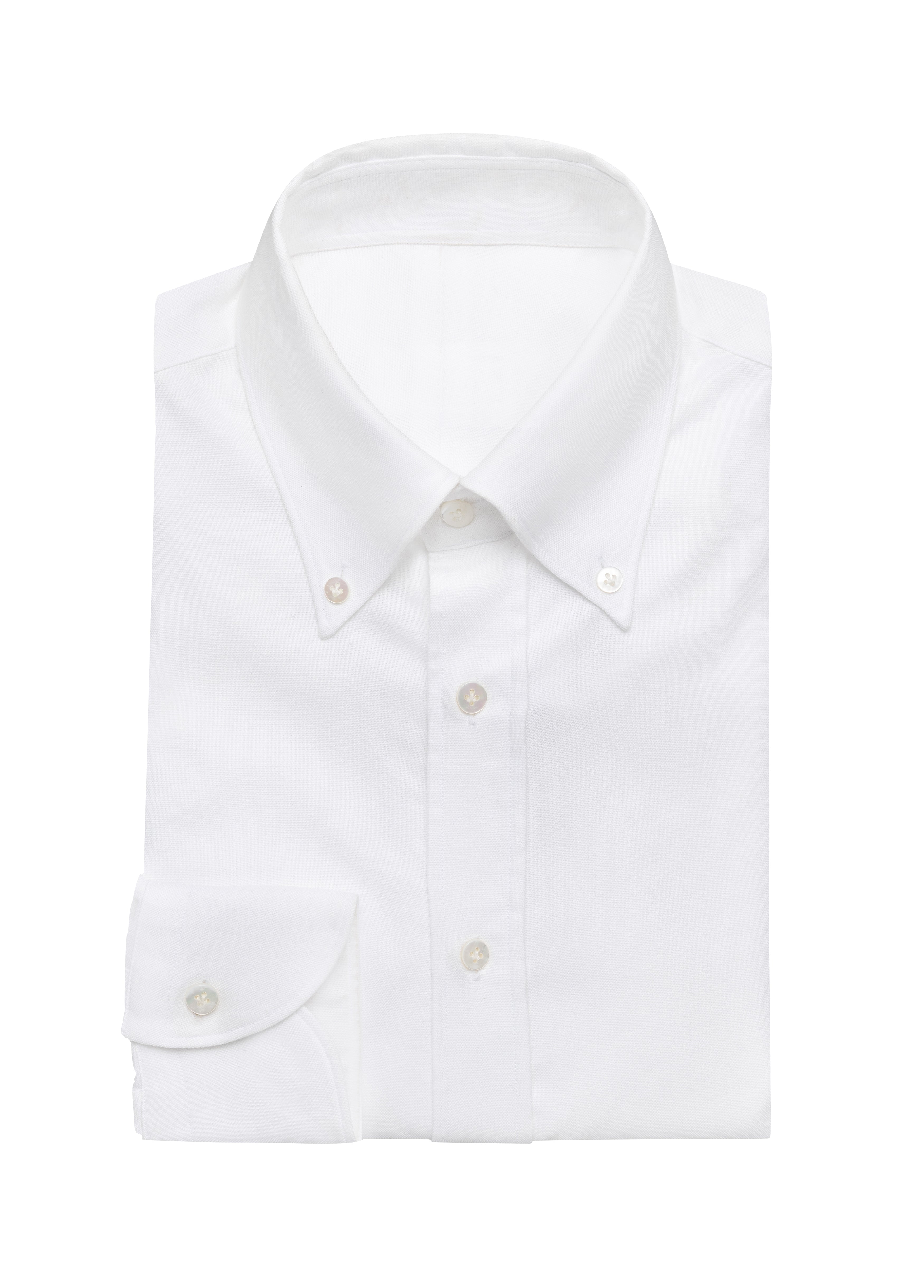 White Natural Stretch Cotton Oxford Shirt