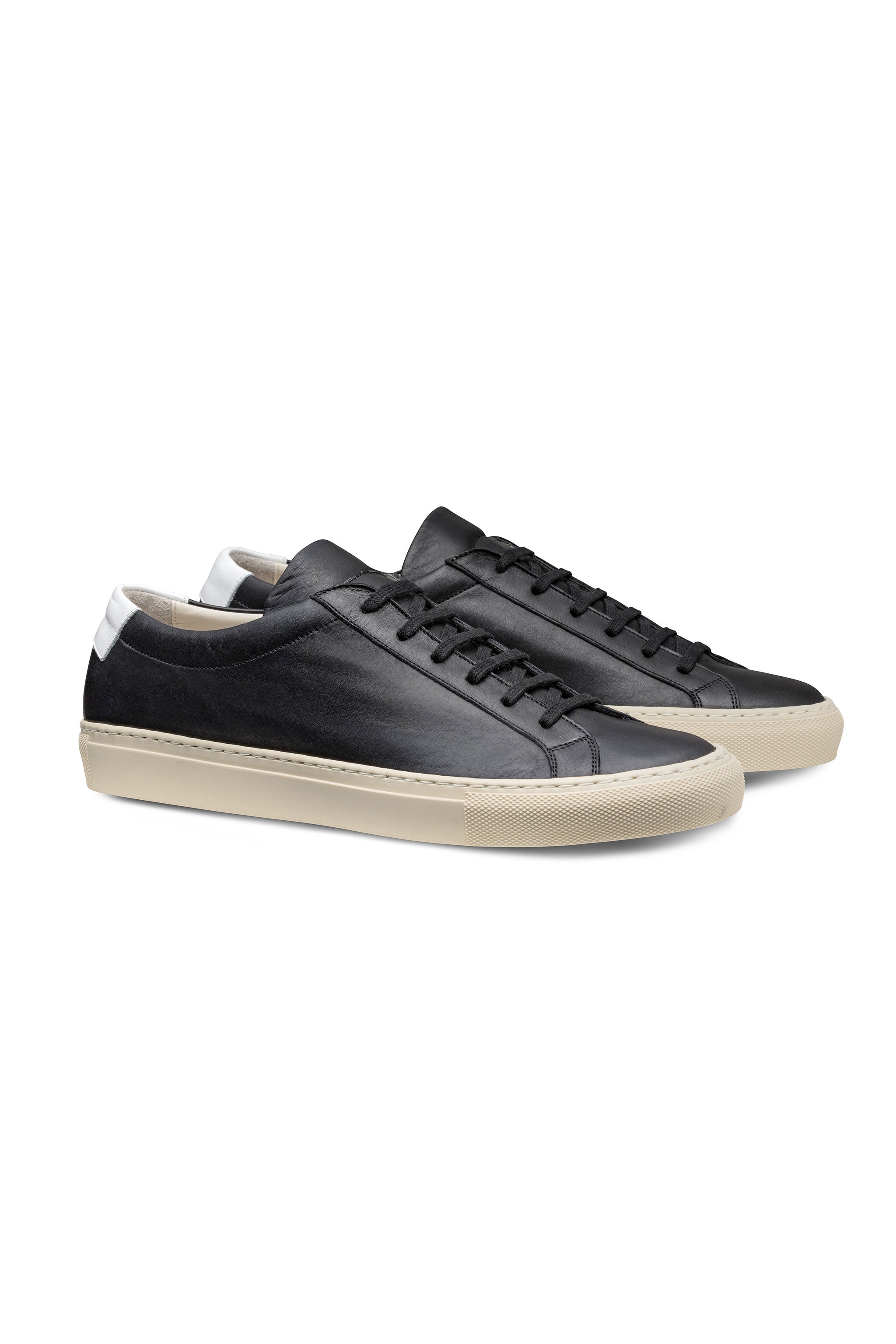 Black Calf w/ White Back Piece Low Sneaker