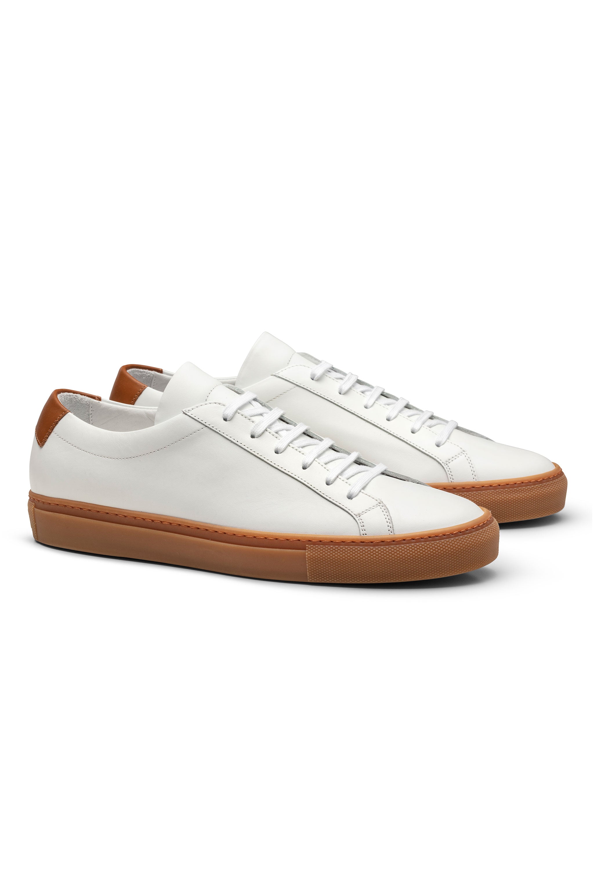 White Calf Gum Sole Low Sneaker