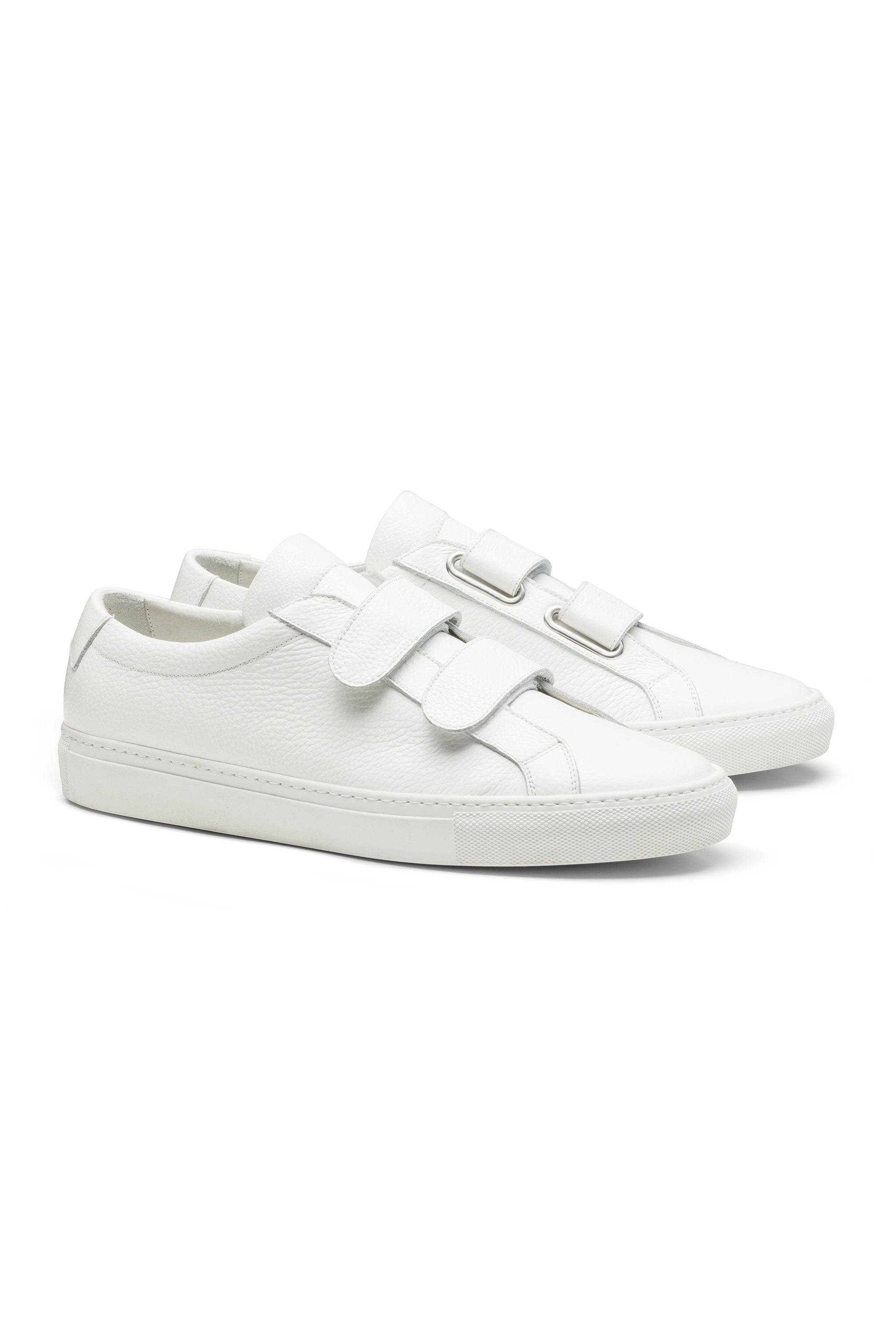 White Grain Calf Velcro Sneaker