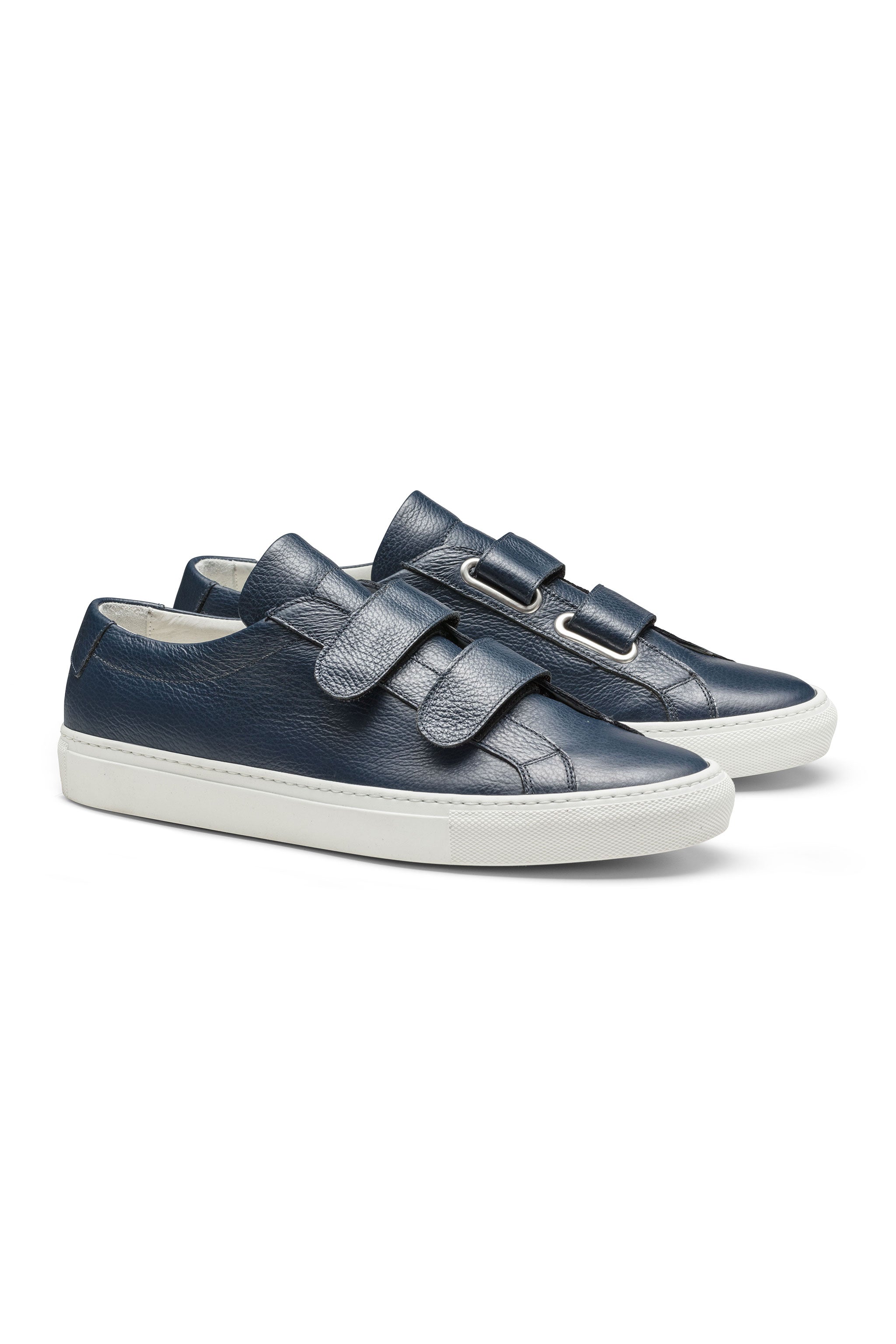 Dark Blue Grain Calf Velcro Sneaker