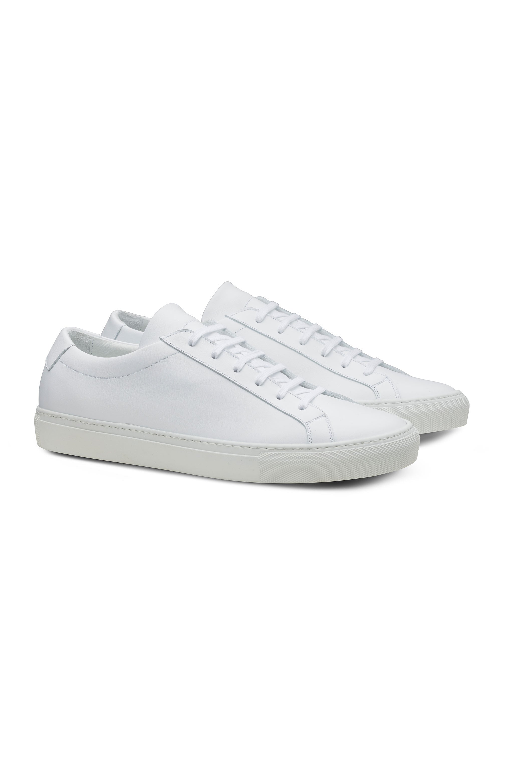 White Perforated Calf Low Sneaker