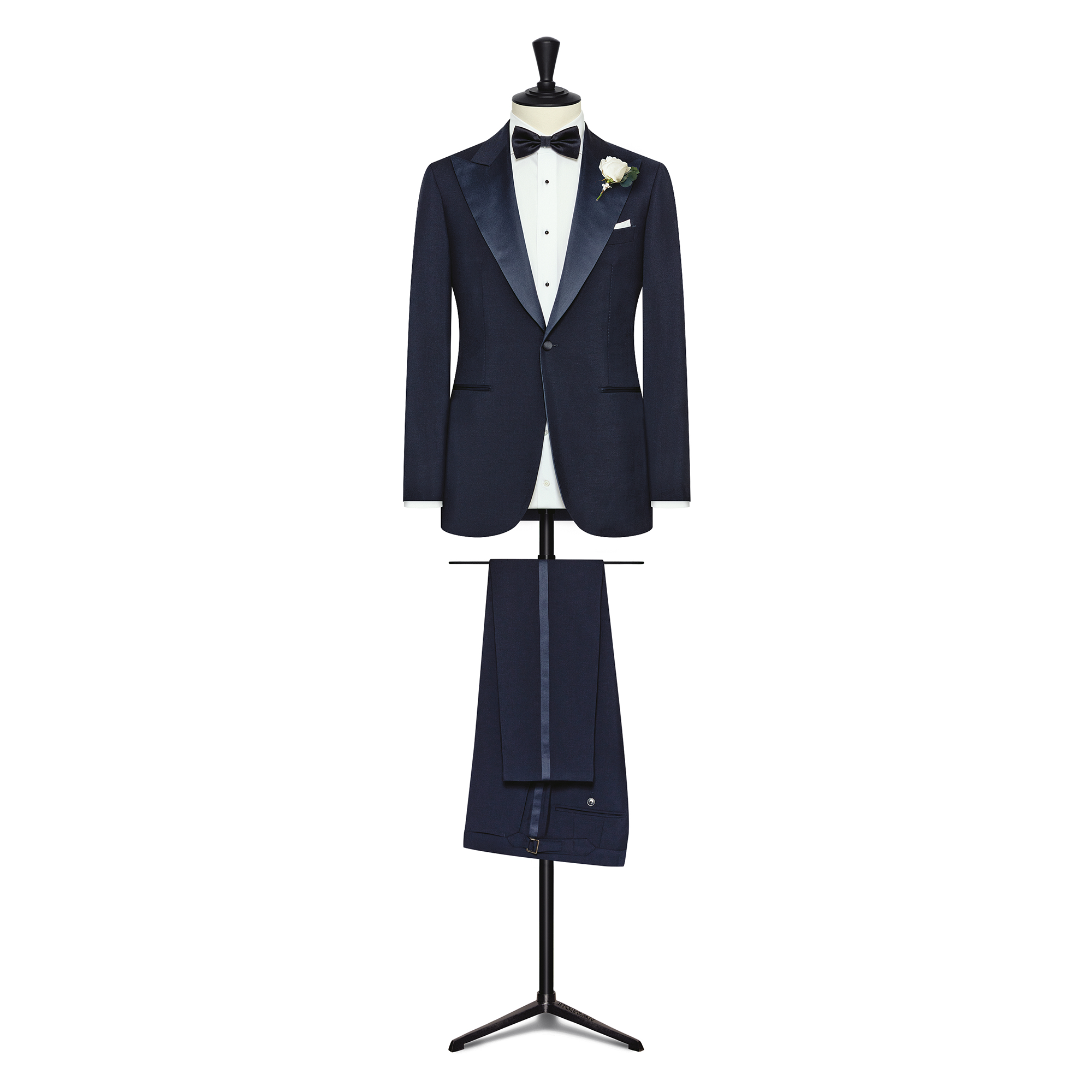 Navy Wool-Mohair Barathea Tuxedo