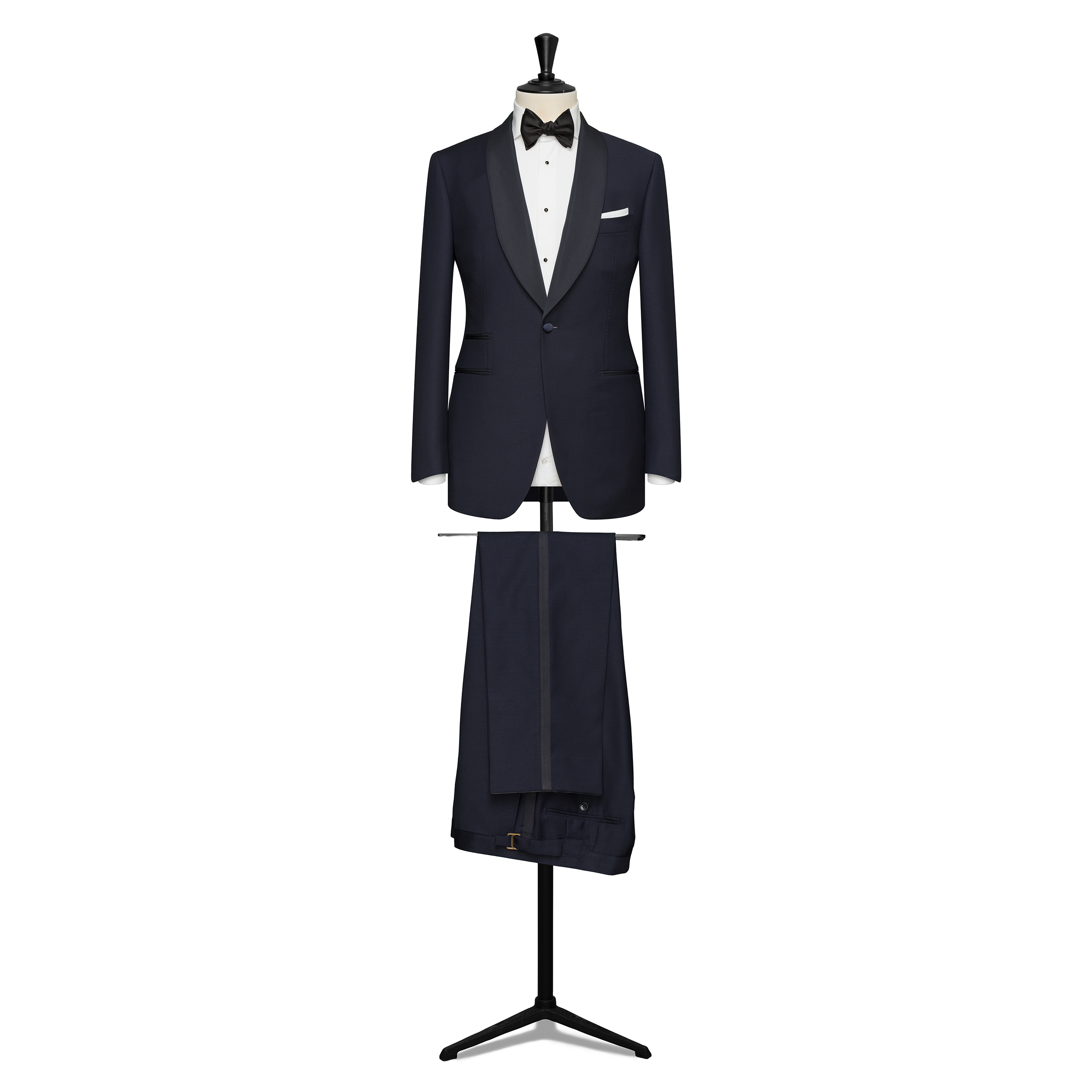 Navy Wool-Mohair Barathea Tuxedo