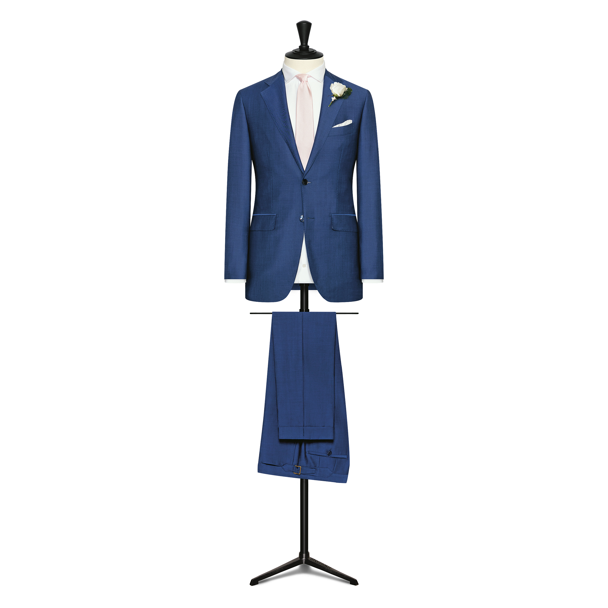 Bright Blue Twill Wool-Mohair Suit