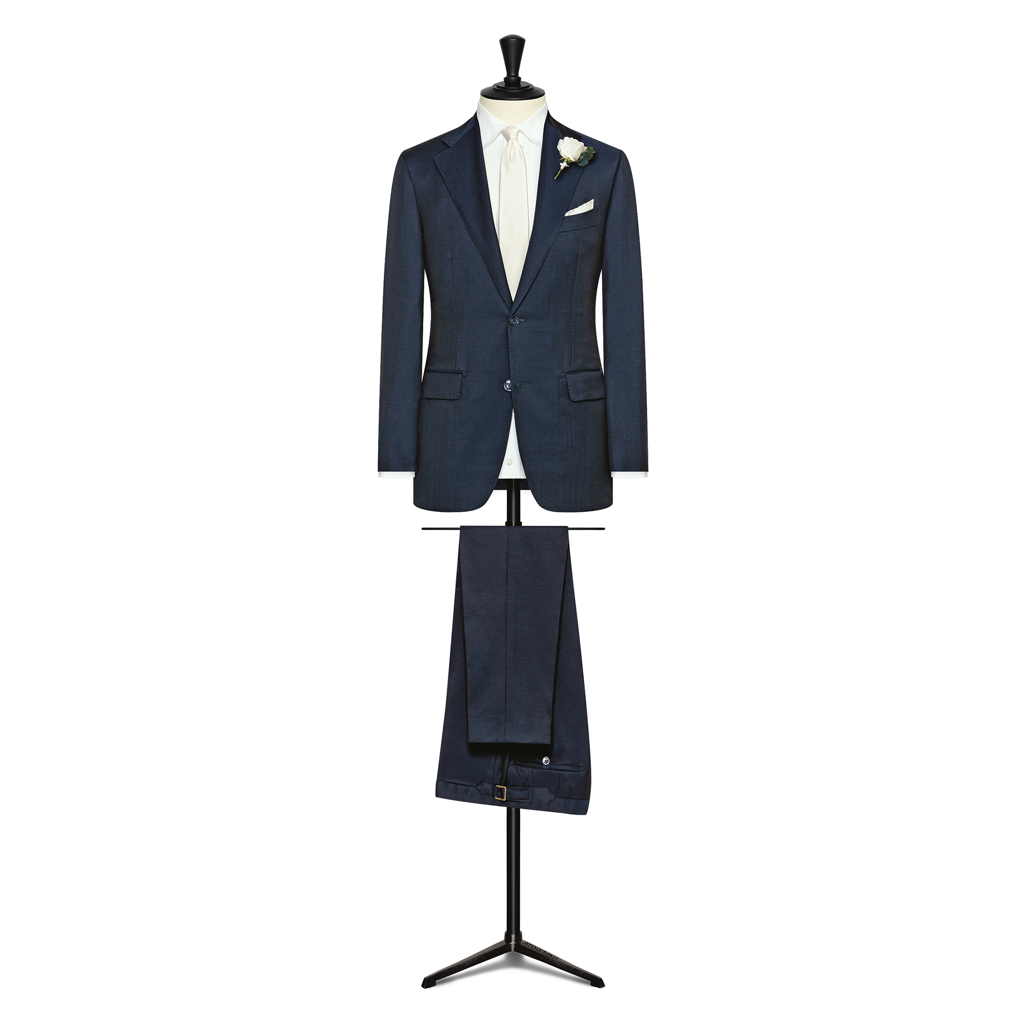 Dark Blue Twill Wool-Mohair Suit