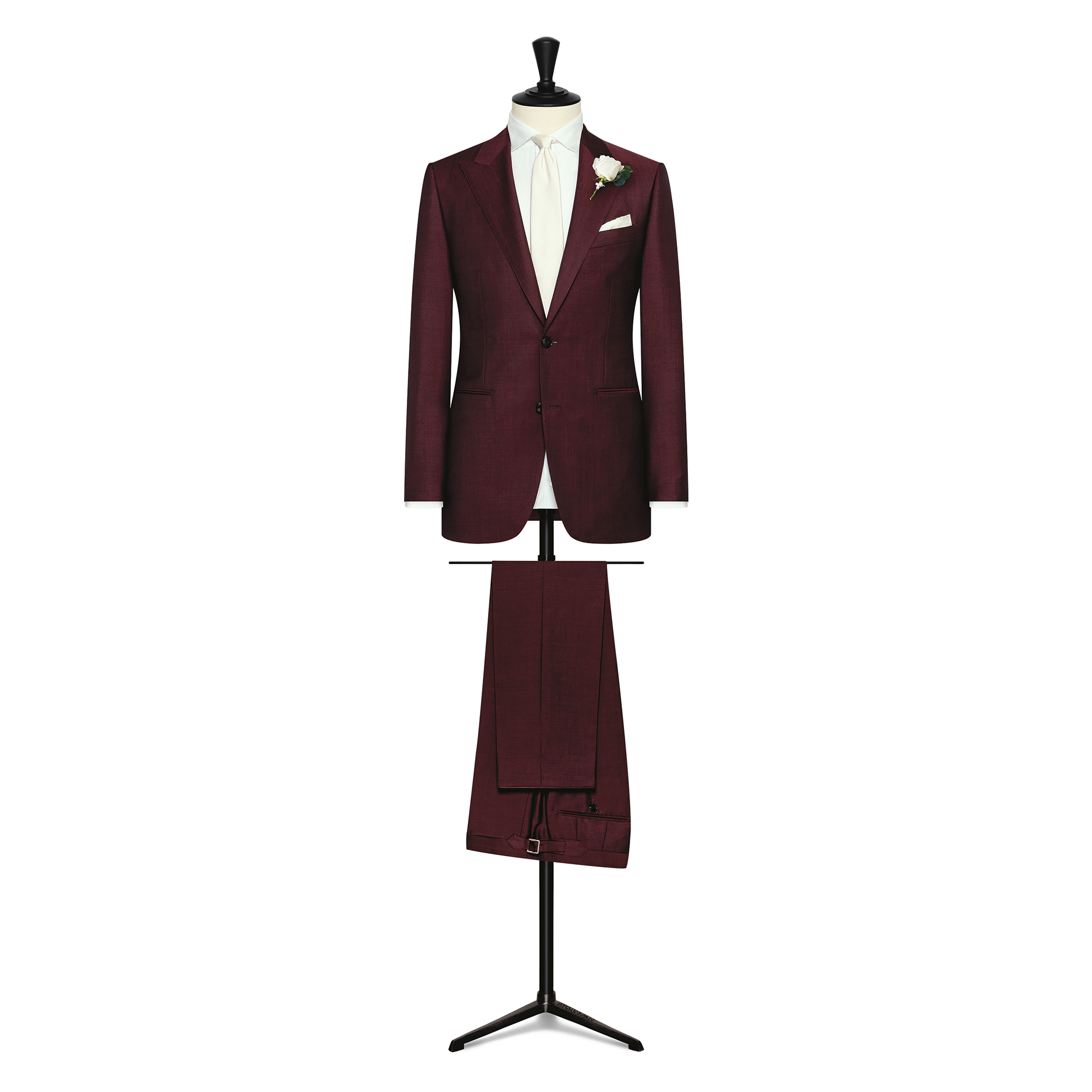 Burgundy Twill Wool-Mohair Suit