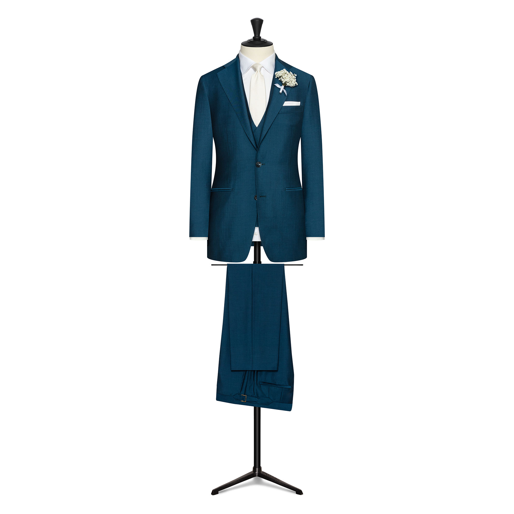 Petrol Changeant Wool-Mohair 3-Piece Suit