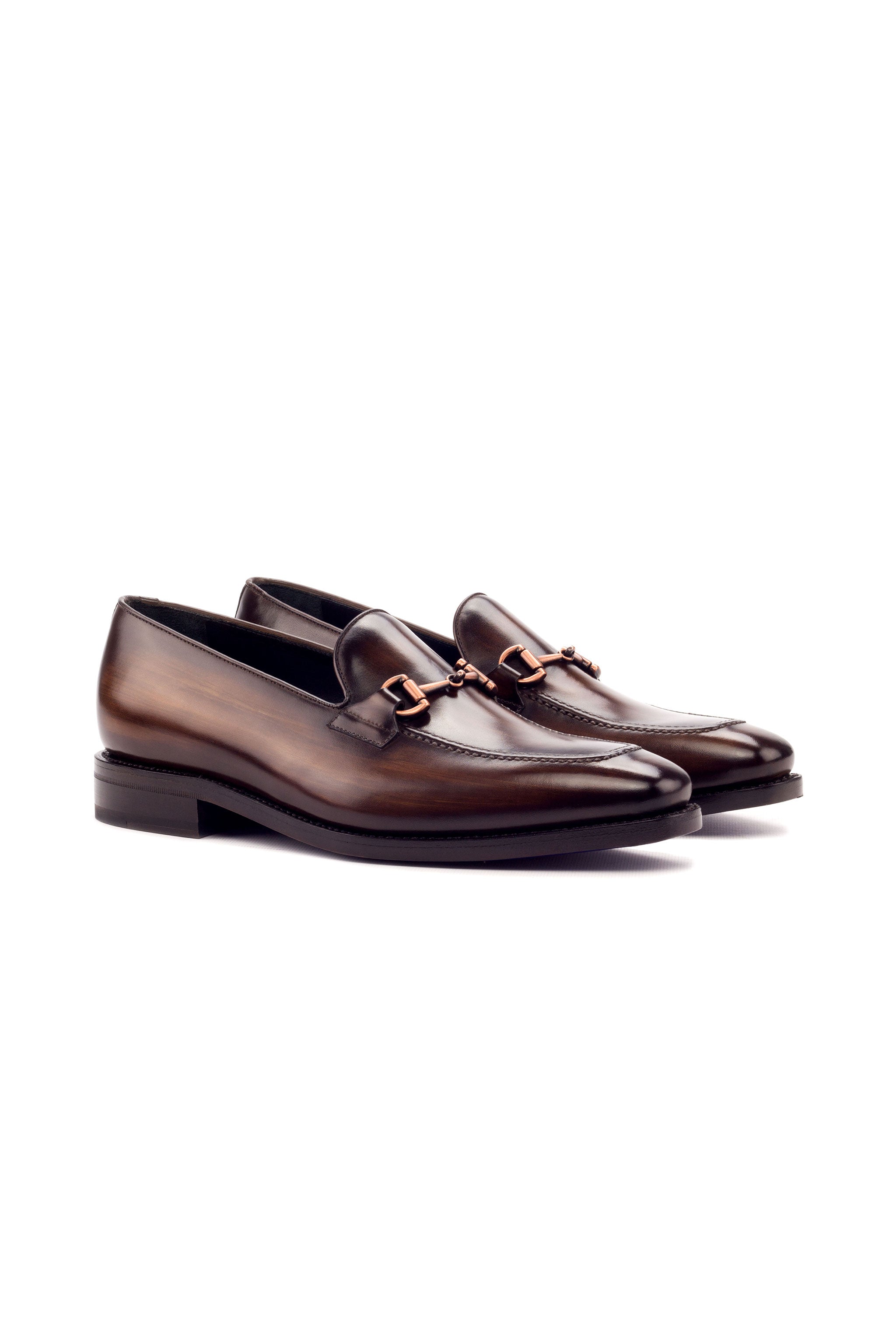 Brown Patina Loafer W/ Copper Metal Bit