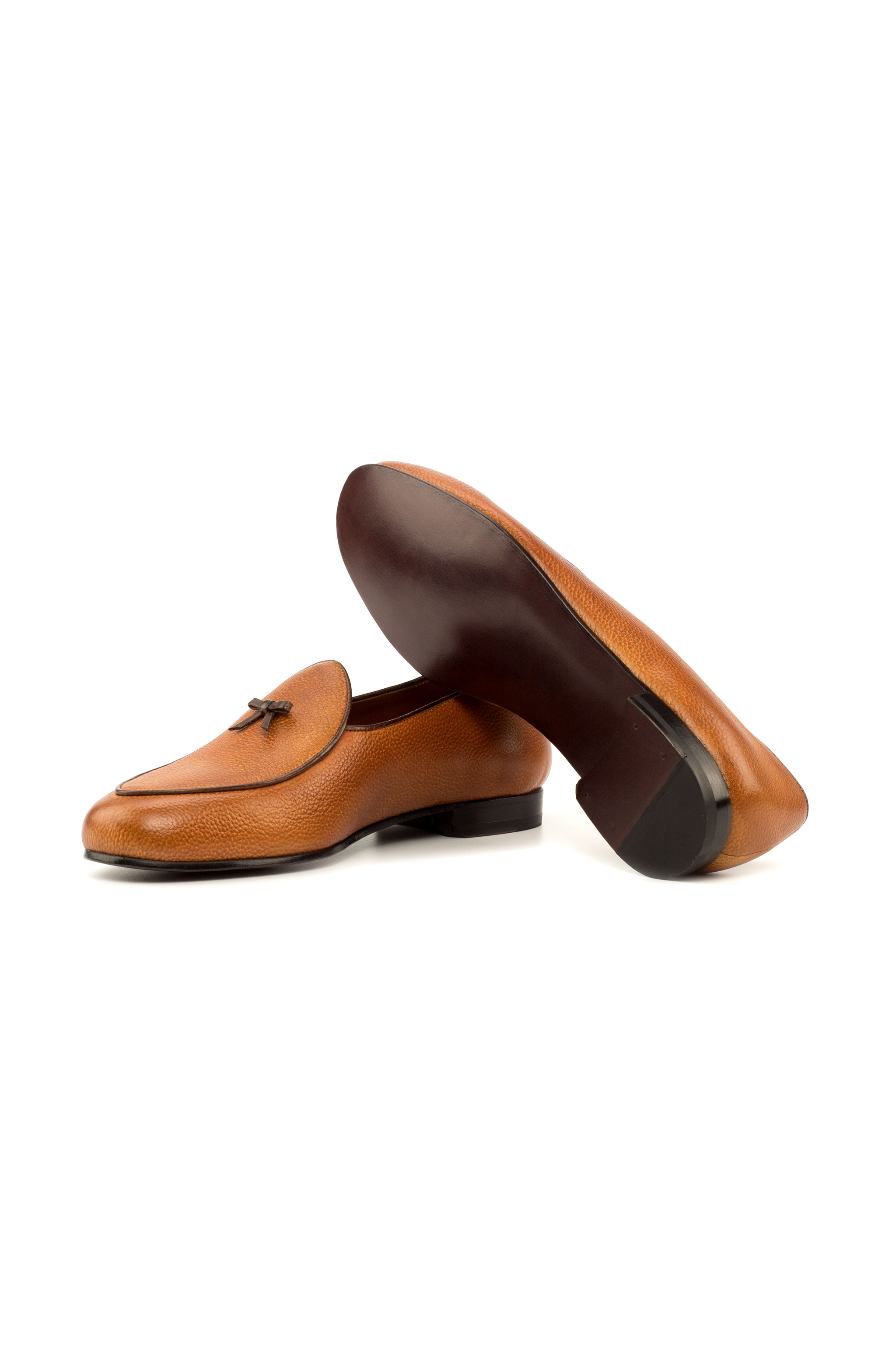 Cognac Painted Full Grain + Dark Brown Painted Full Grain Belgian Slipper