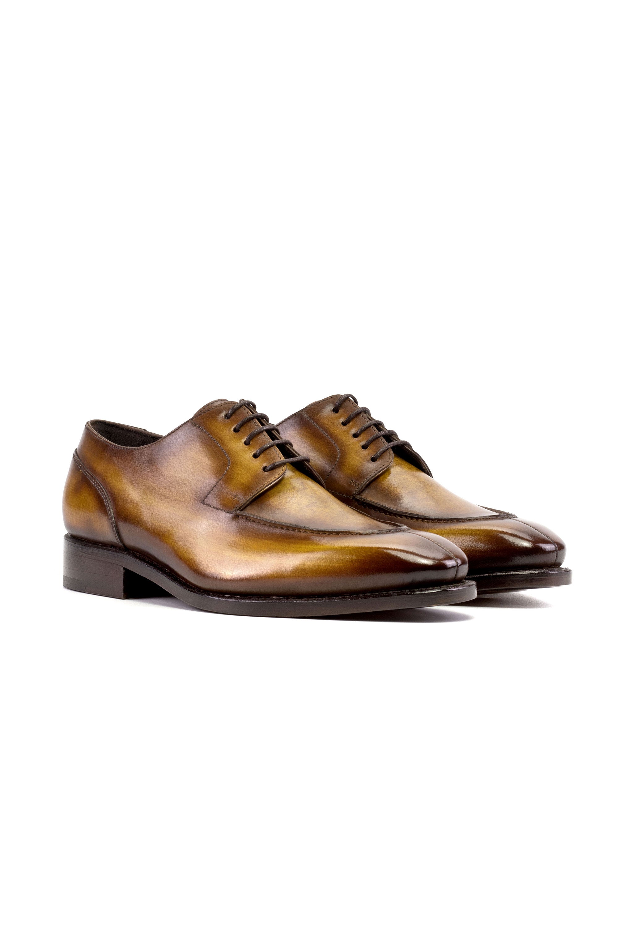 Cognac Patina Derby Split Toe