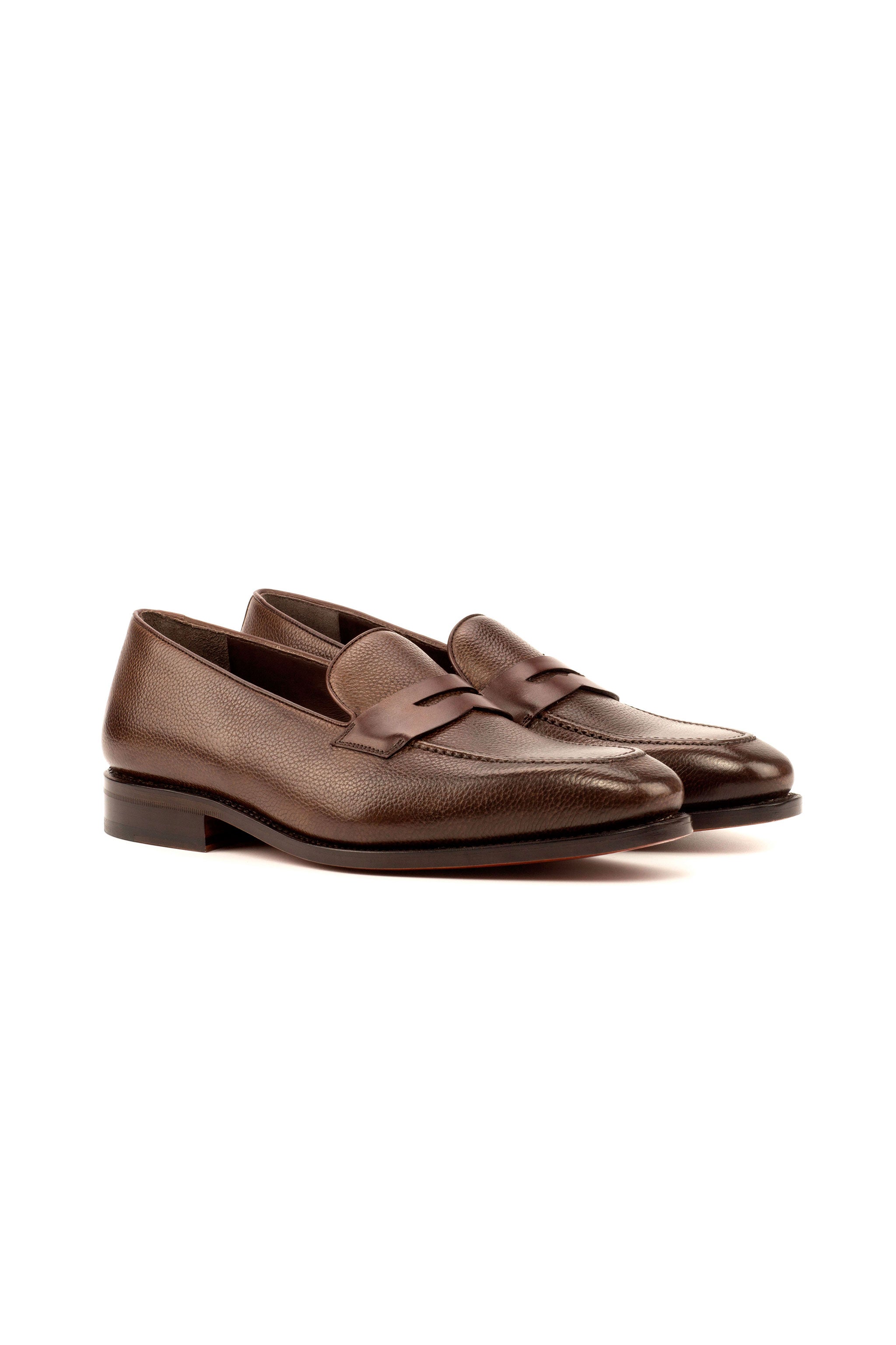 Dark Brown Box Calf + Dark Brown Painted Full Grain Penny Loafer