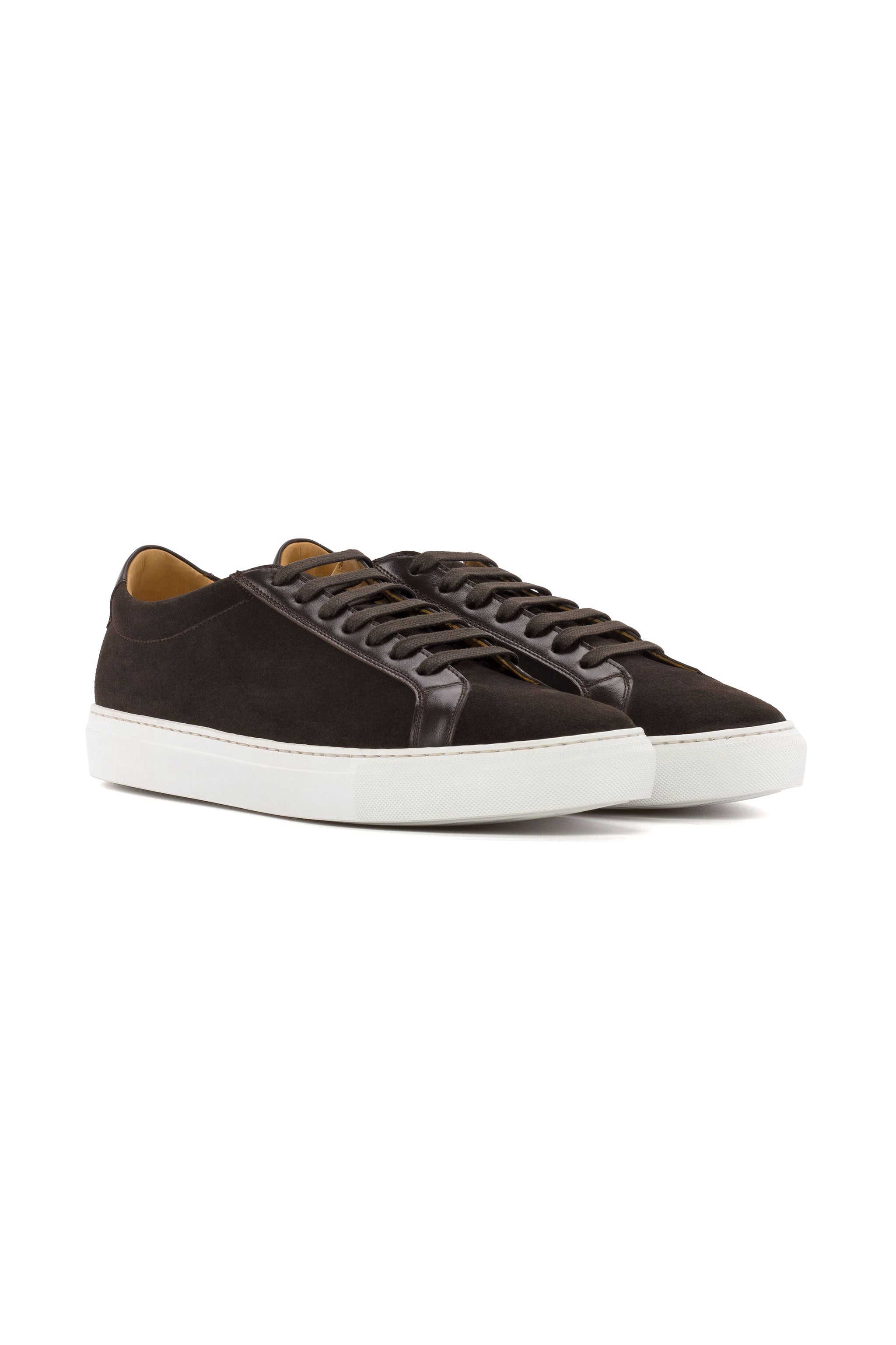 Dark Brown Lux Suede + Dark Brown Painted Calf Classic Low Sneaker