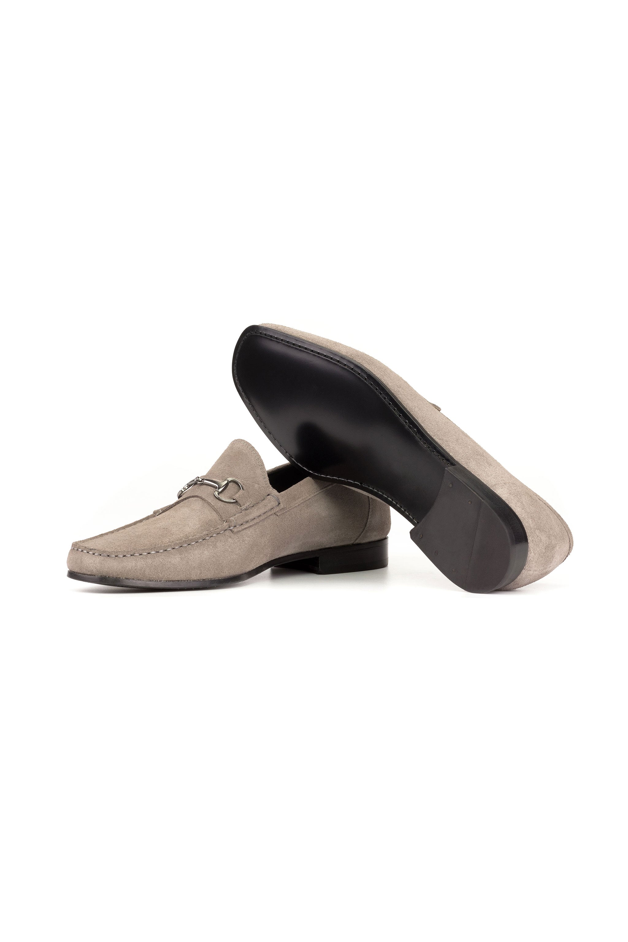 Grey Suede W/ Graphite Metal Bit Moccasin