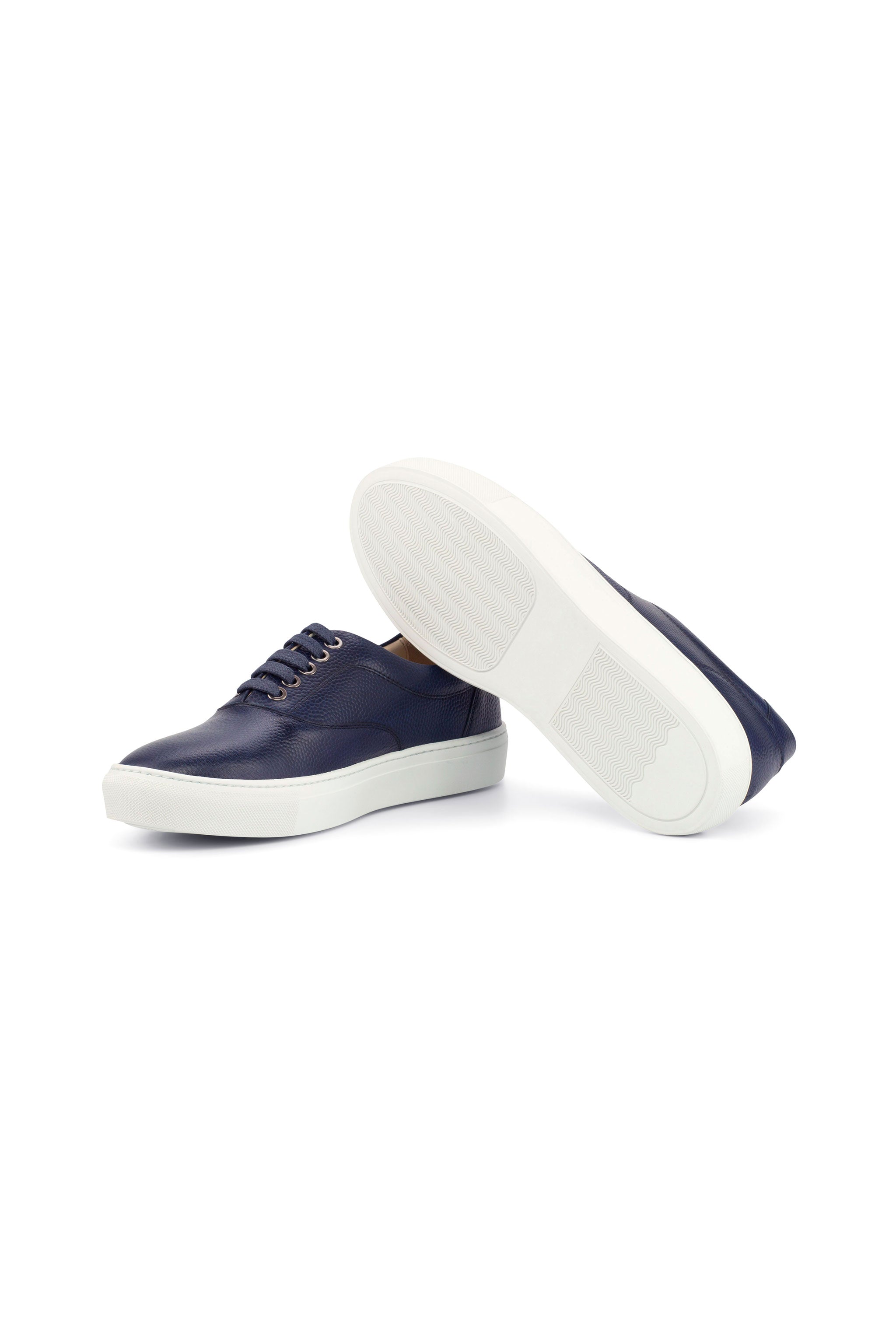Navy Pebble Grain Top Sider Sneaker