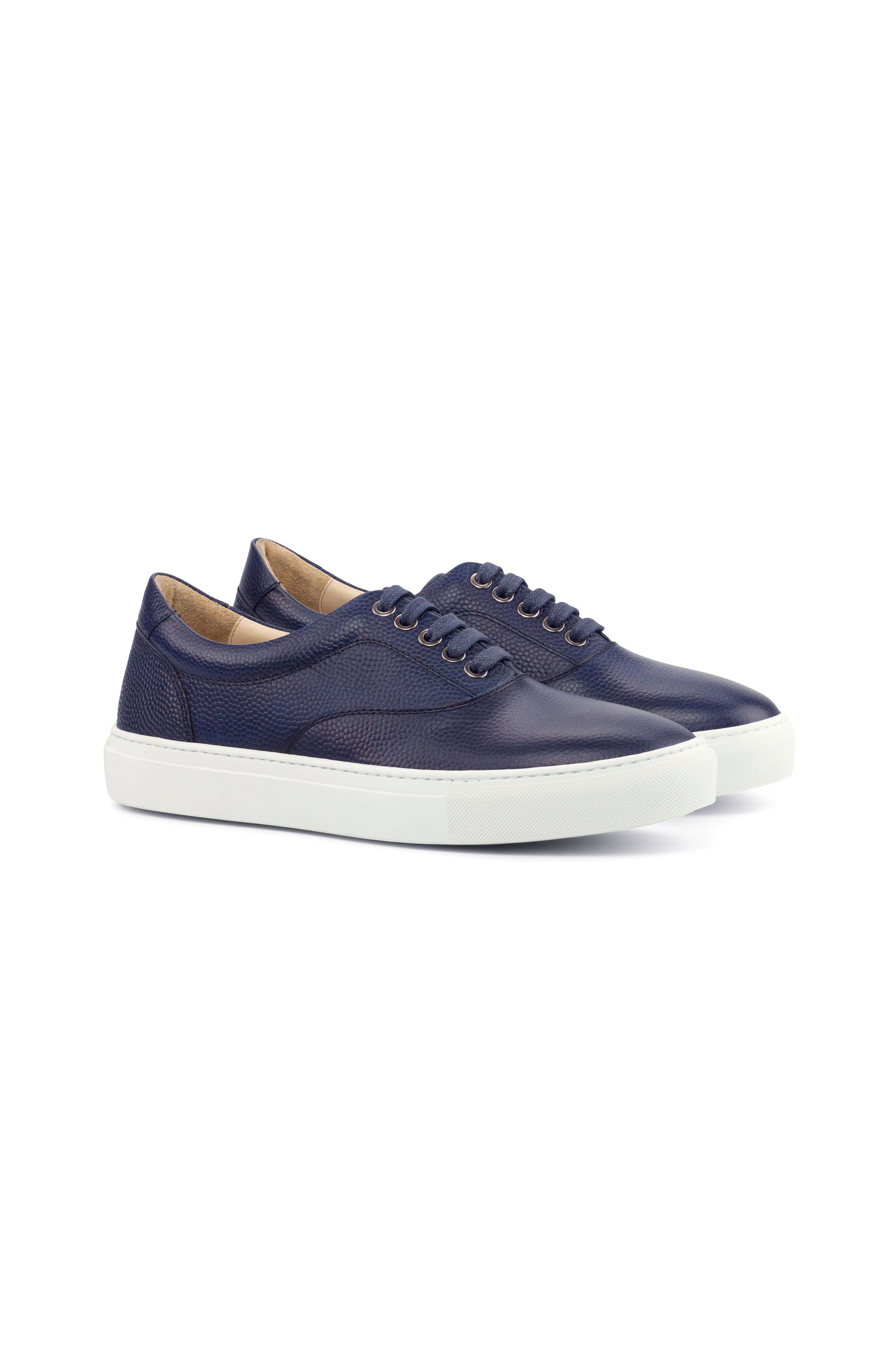 Navy Pebble Grain Top Sider Sneaker
