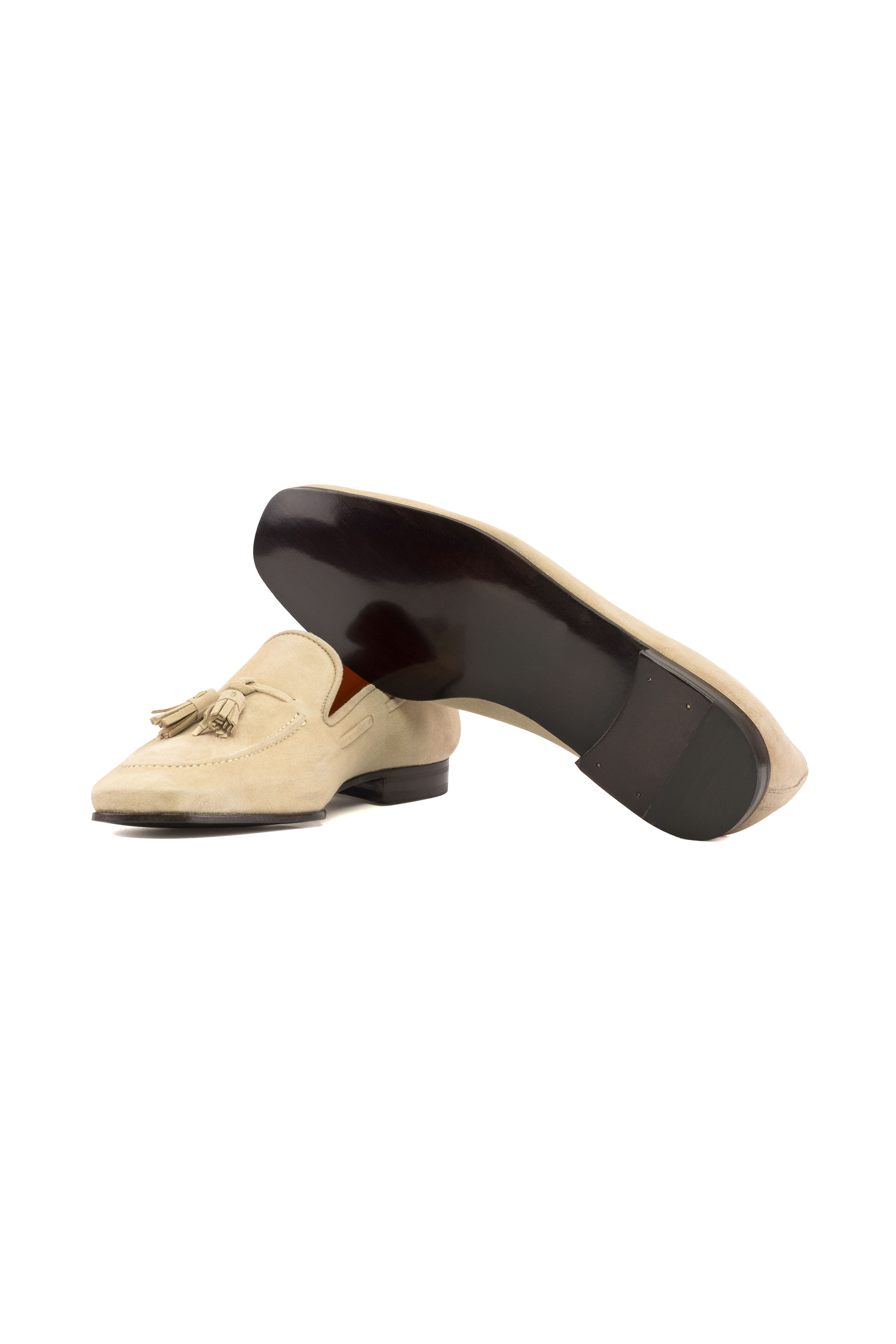 Taupe Suede + Taupe Kid Suede Drake Slipper